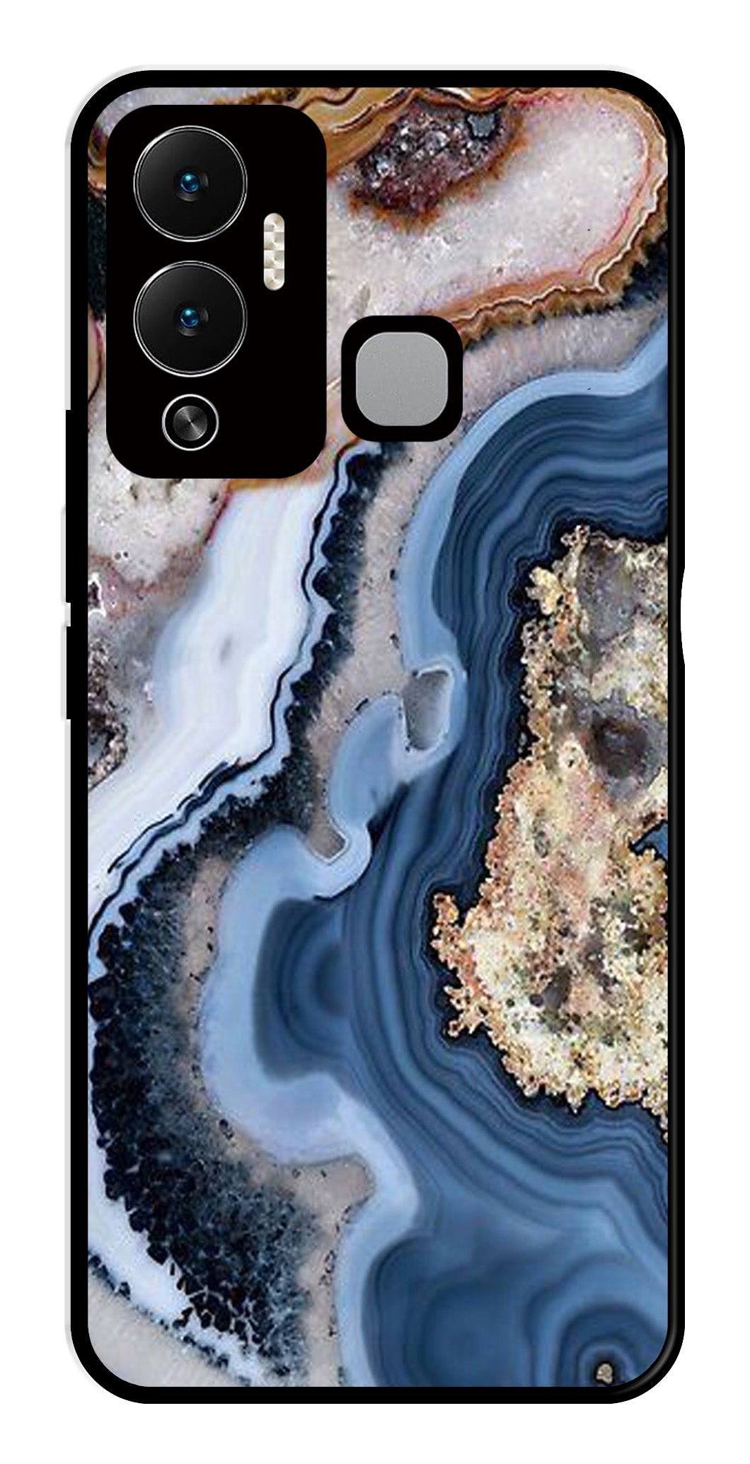 Marble Design Metal Mobile Case for Infinix Hot 12 Play (Design No -53)