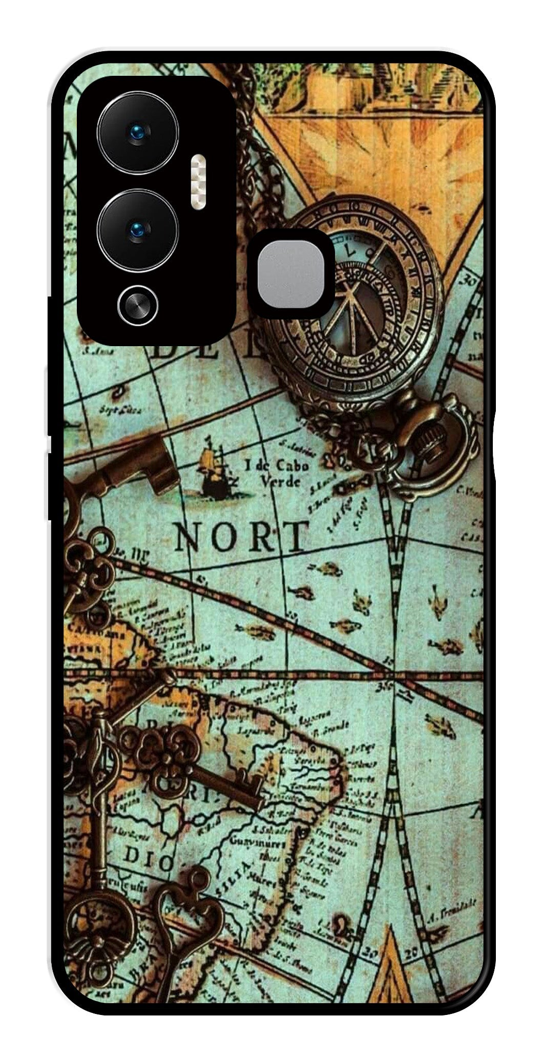 Map Design Metal Mobile Case for Infinix Hot 12 Play Map Design Metal Mobile Case for Infinix Hot 12 Play (Design No -54)