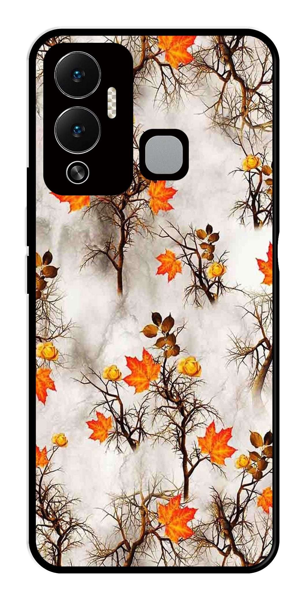 Autumn leaves Metal Mobile Case for Infinix Hot 12 Play (Design No -55)