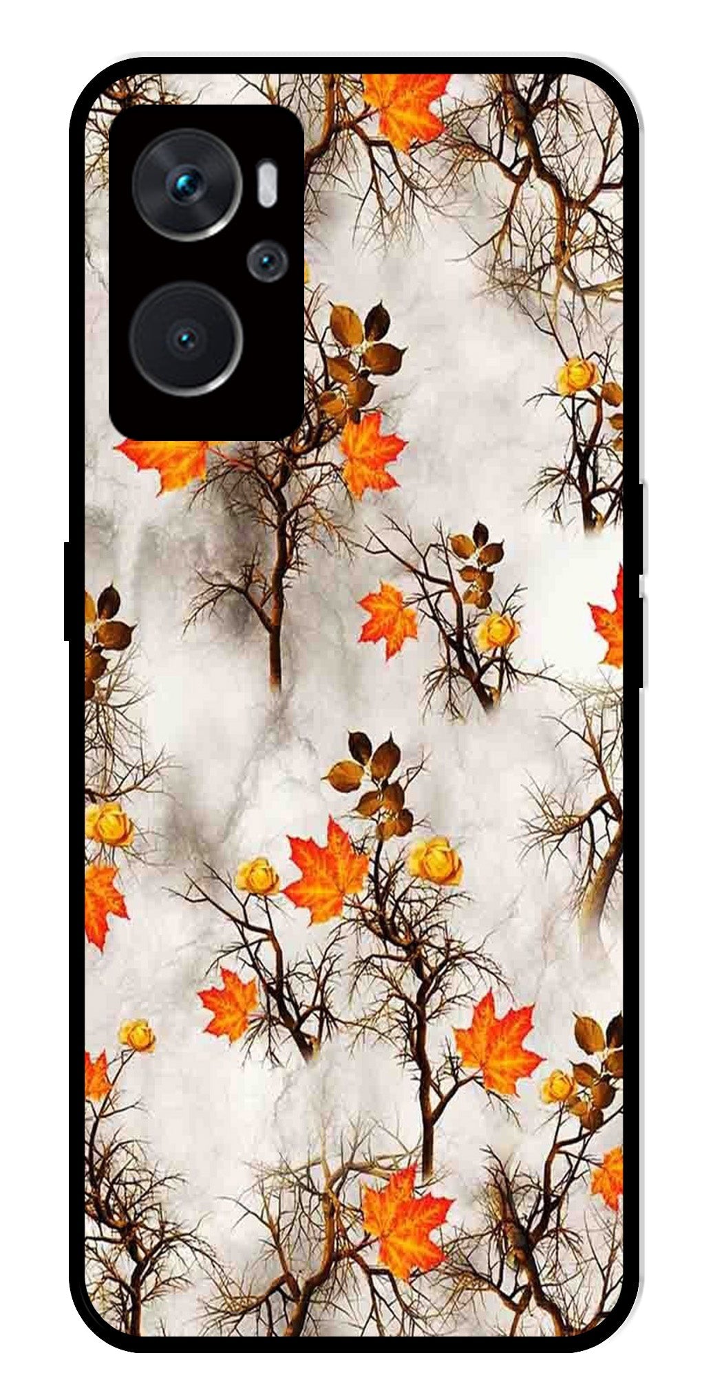 Autumn leaves Metal Mobile Case for Oppo A36 4G (Design No -55)