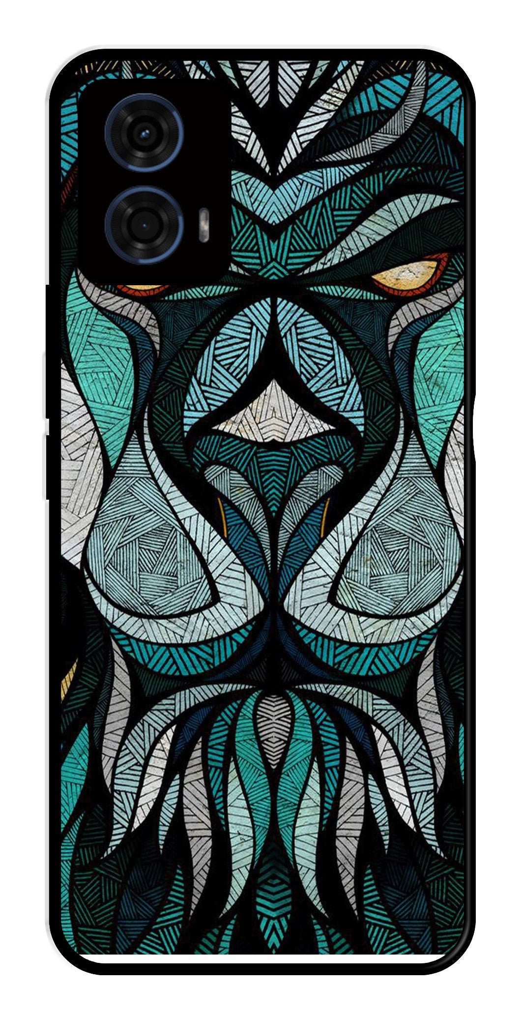 Lion Pattern Metal Mobile Case for Moto G24 Power Lion Pattern Metal Mobile Case for Moto G24 Power (Design No -40)