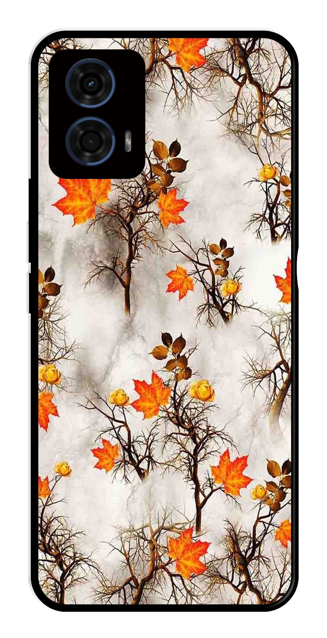 Autumn leaves Metal Mobile Case for Moto G24 Power (Design No -55)