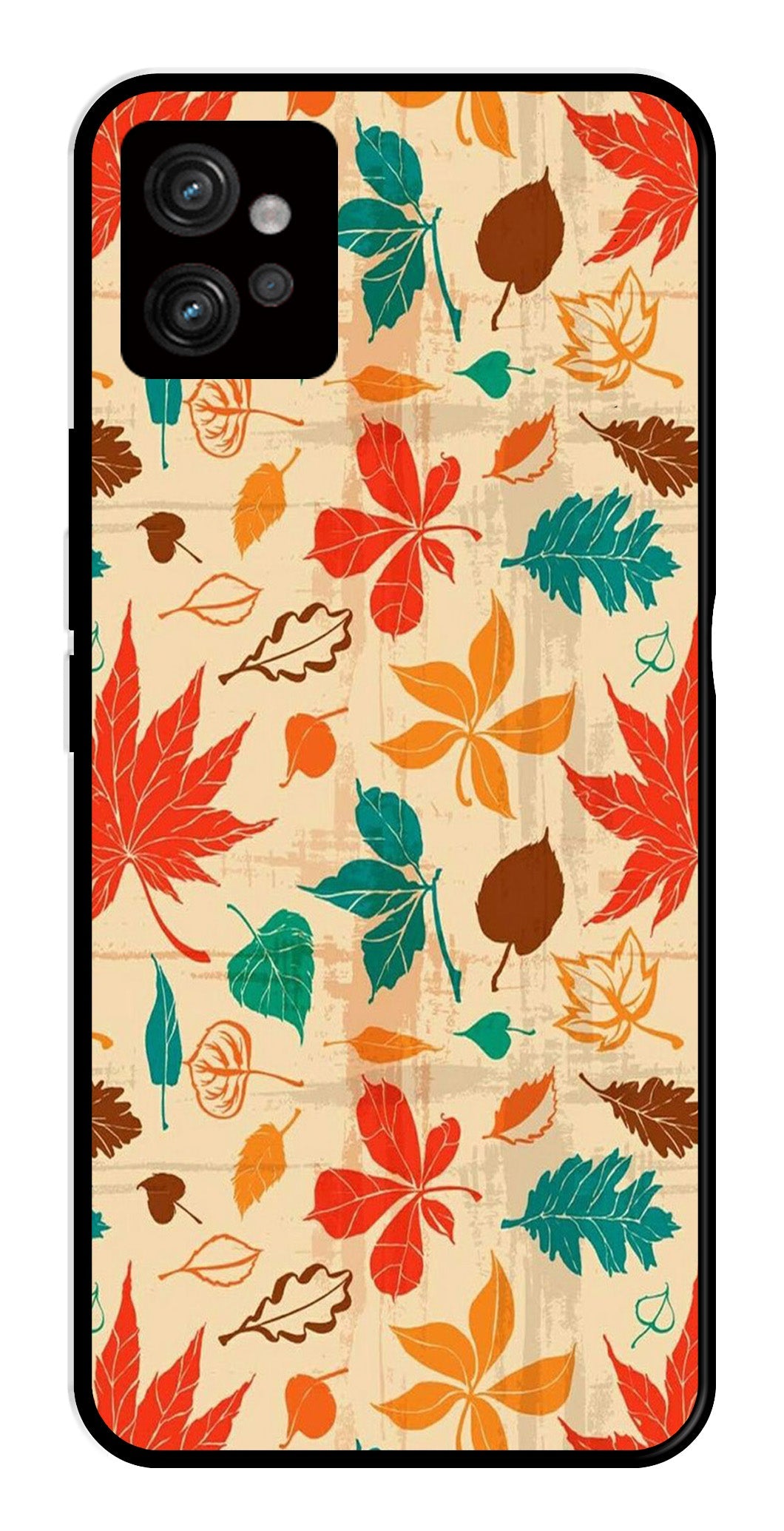 Leafs Design Metal Mobile Case for Moto G32 (Design No -14)