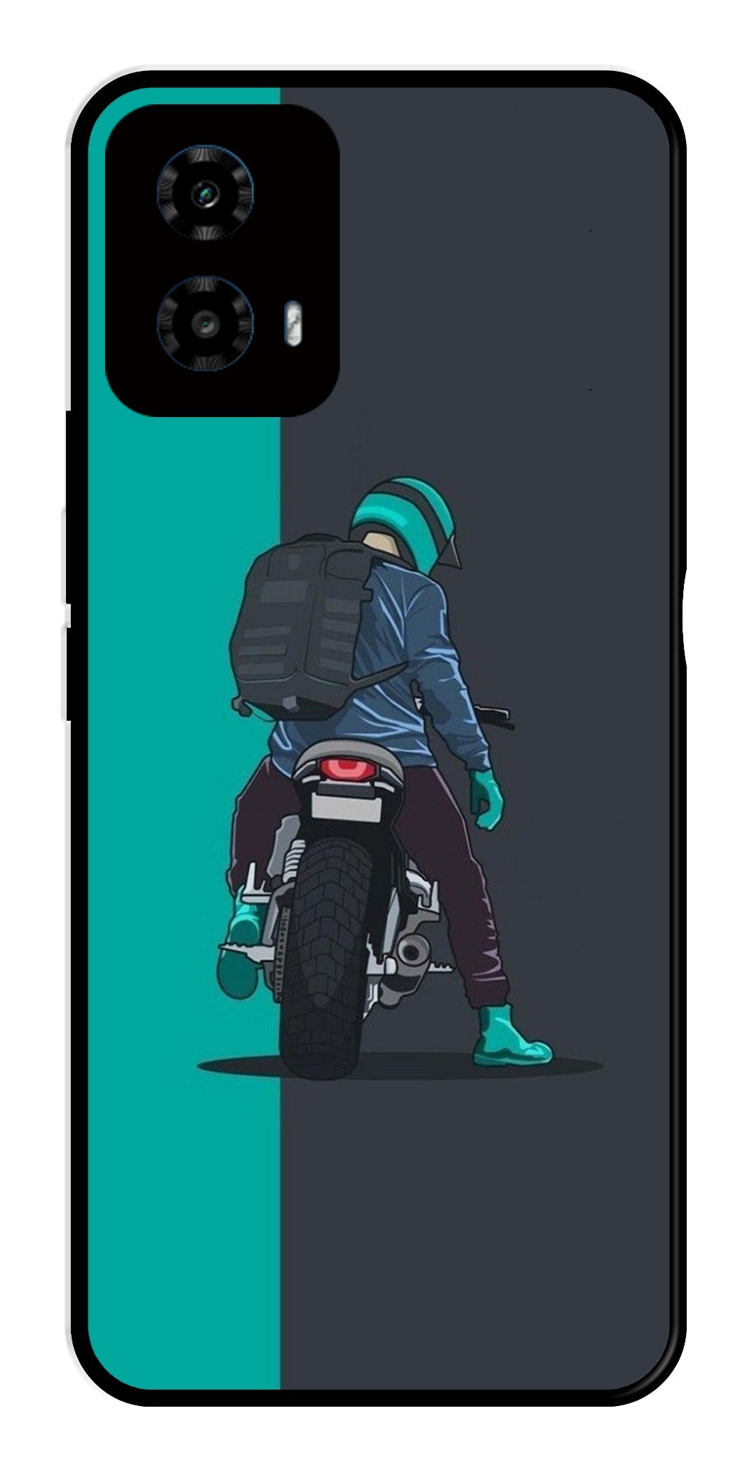 Bike Lover Metal Mobile Case for Moto G34 (Design No -05)