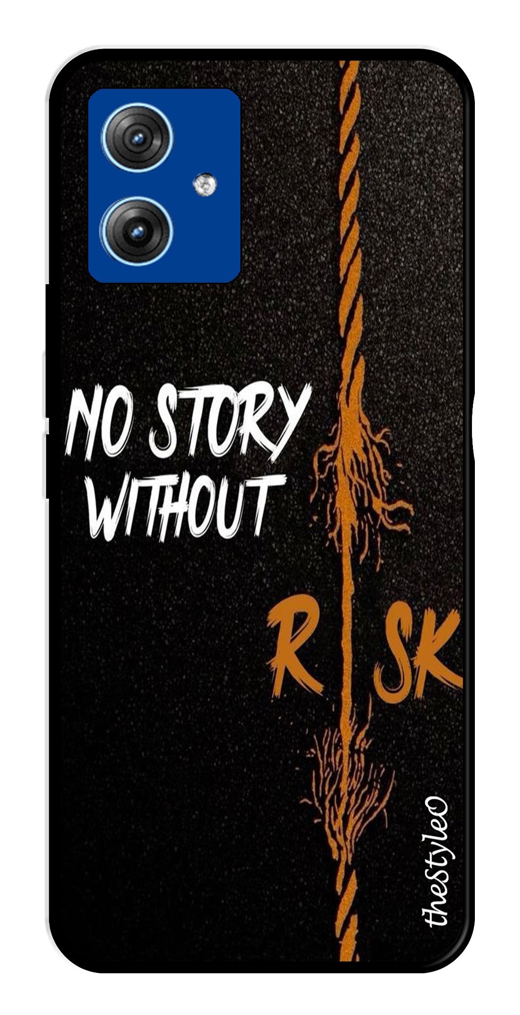 No Story without Risk Metal Mobile Case for Moto G14 No Story without Risk Metal Mobile Case for Moto G14 (Design No -82)