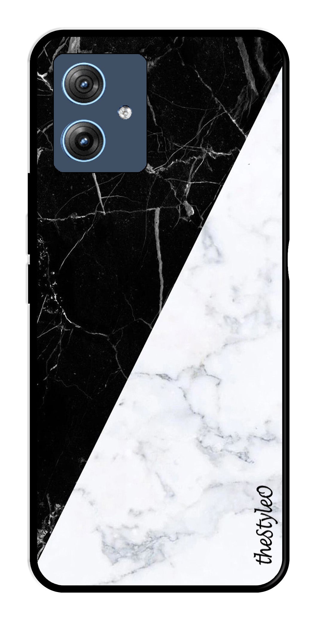 Black White Marble Design Metal Mobile Case for Moto G64 5G Black White Marble Design Metal Mobile Case for Moto G64 5G (Design No -09)