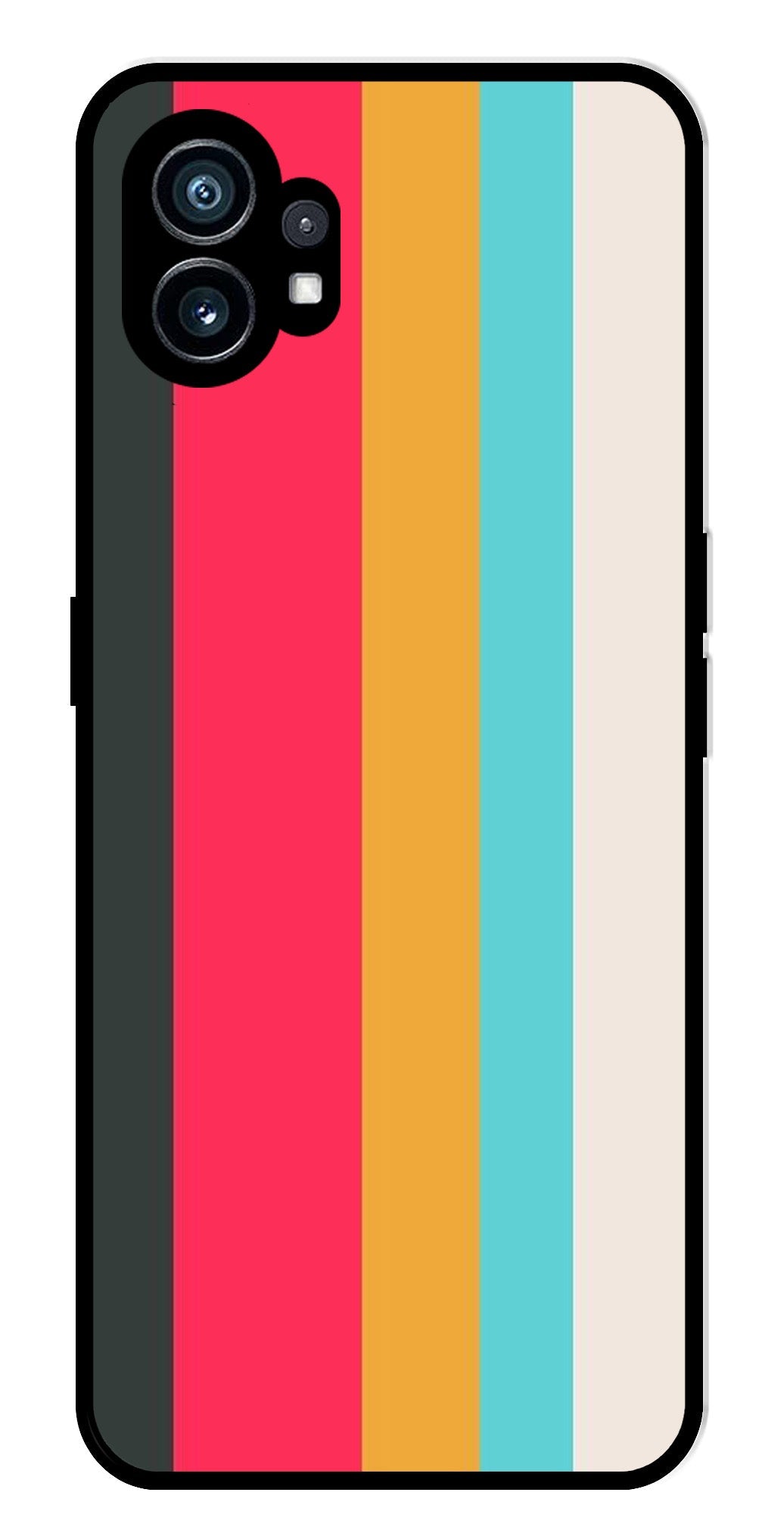 Muted Rainbow Metal Mobile Case for Nothing Phone 1 Muted Rainbow Metal Mobile Case for Nothing Phone 1 (Design No -31)
