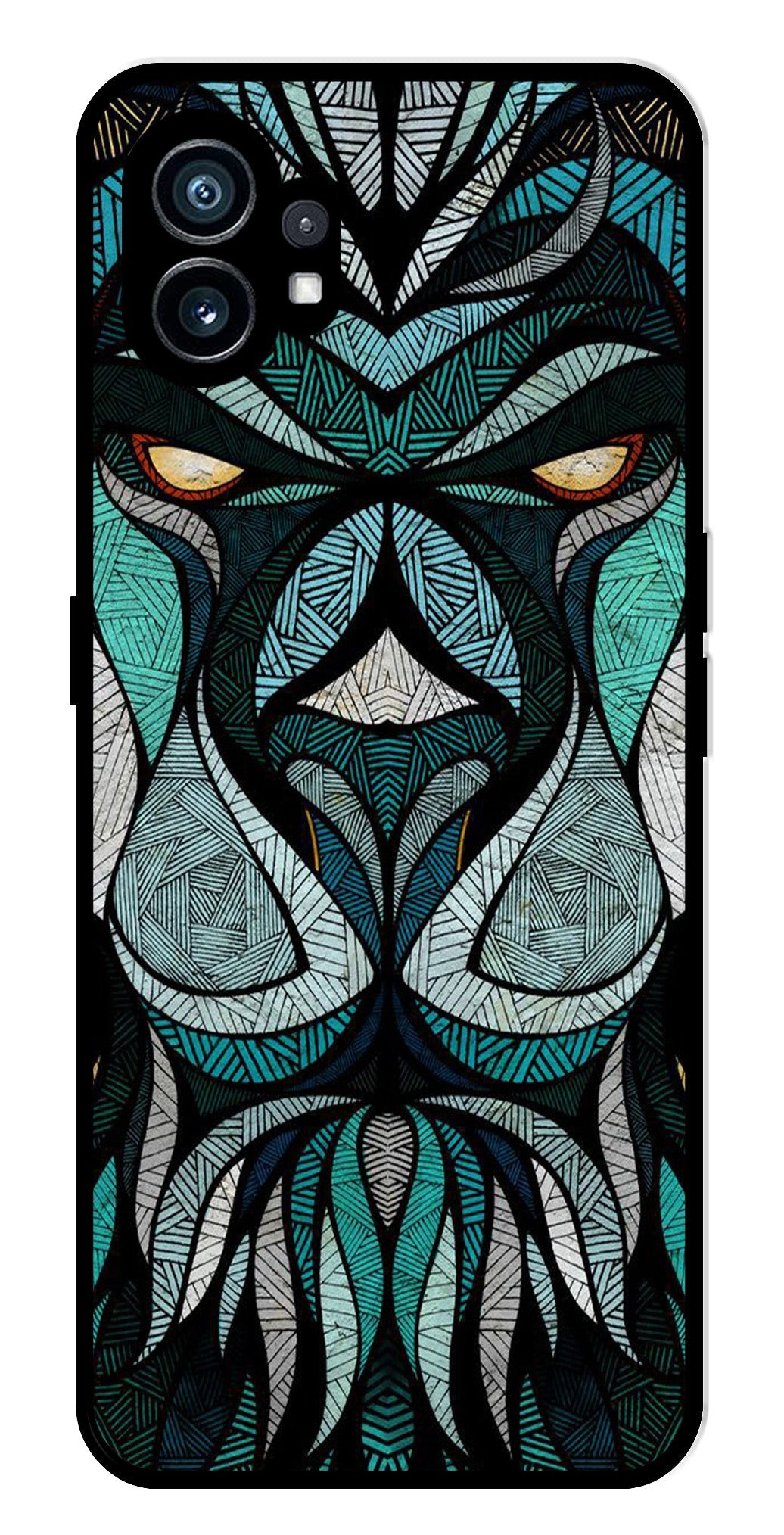 Lion Pattern Metal Mobile Case for Nothing Phone 1 Lion Pattern Metal Mobile Case for Nothing Phone 1 (Design No -40)