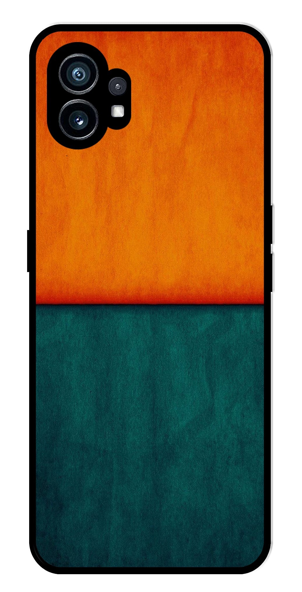Orange Green Pattern Metal Mobile Case for Nothing Phone 1 Orange Green Pattern Metal Mobile Case for Nothing Phone 1 (Design No -45)