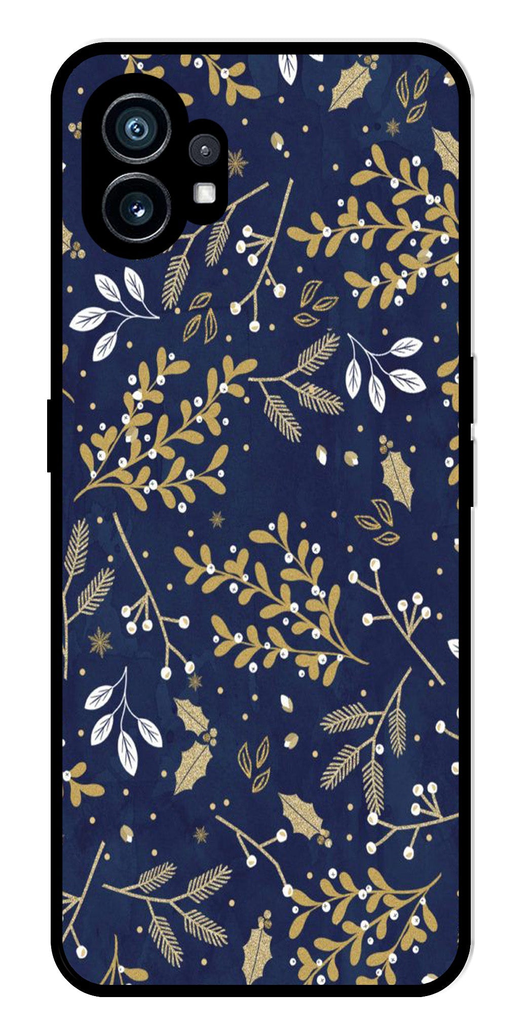 Floral Pattern Metal Mobile Case for Nothing Phone 1 (Design No -52)