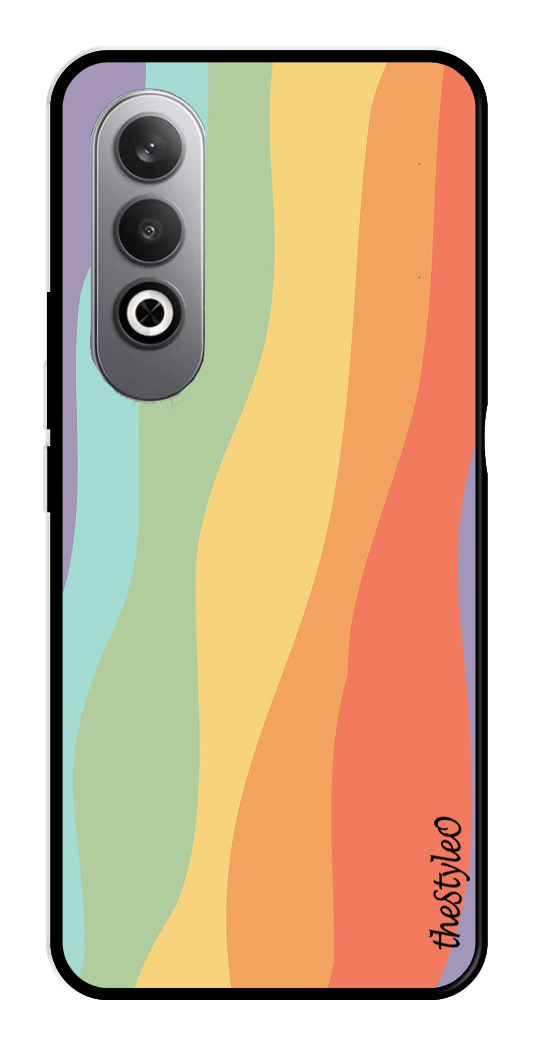 Muted Rainbow Metal Mobile Case for OnePlus Nord CE4 Muted Rainbow Metal Mobile Case for OnePlus Nord CE4 (Design No -02)