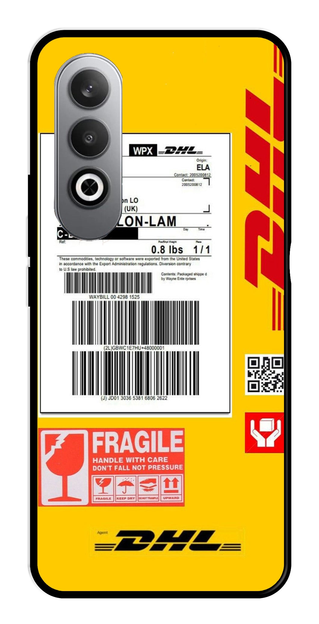 DHL Label Metal Mobile Case for OnePlus Nord CE4 DHL Label Metal Mobile Case for OnePlus Nord CE4 (Design No -61)