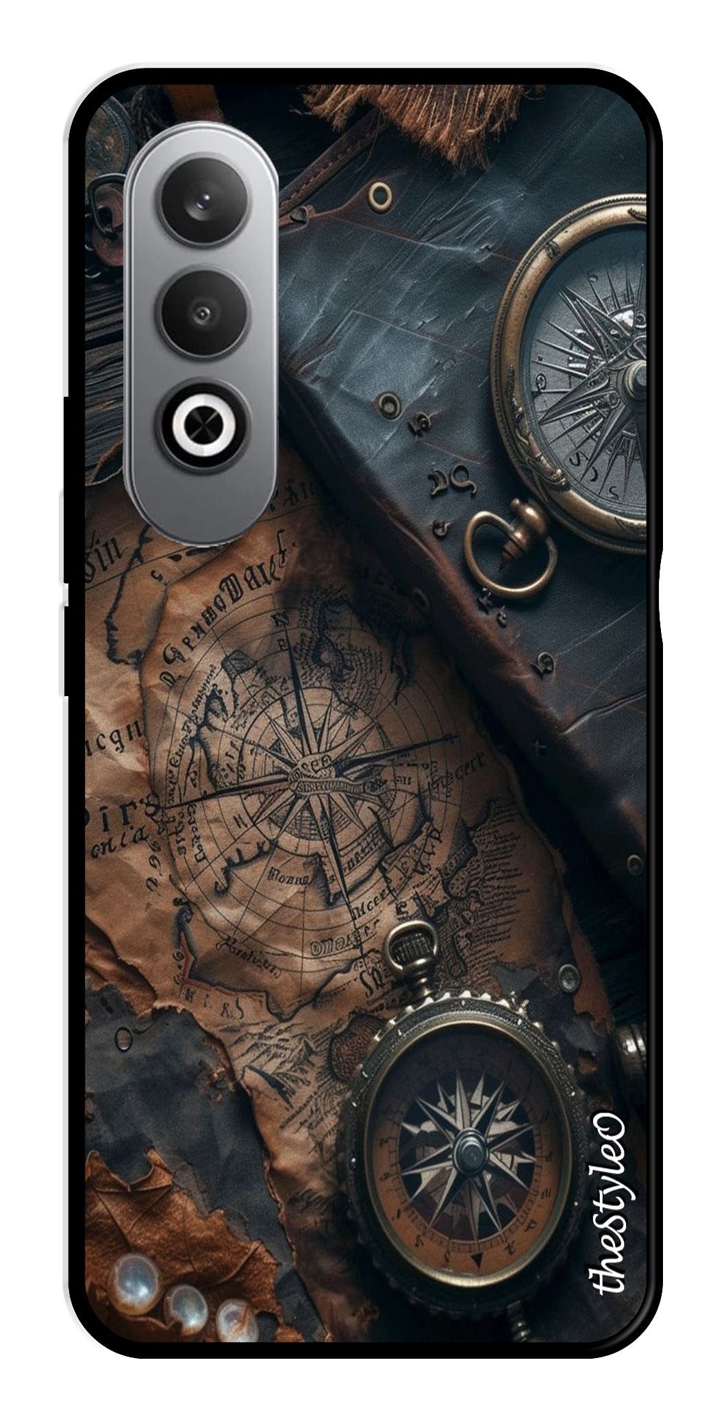 Vintage Compass Metal Mobile Case for OnePlus Nord CE4 Vintage Compass Metal Mobile Case for OnePlus Nord CE4 (Design No -90)