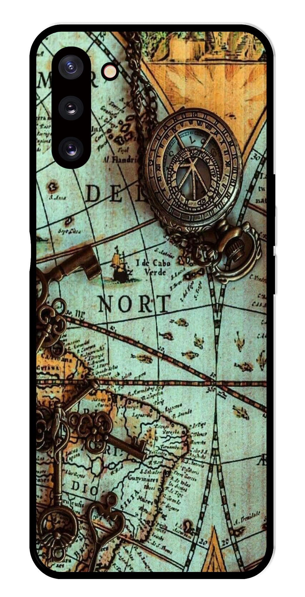 Map Design Metal Mobile Case for Samsung Galaxy Note 10 (Design No -54)