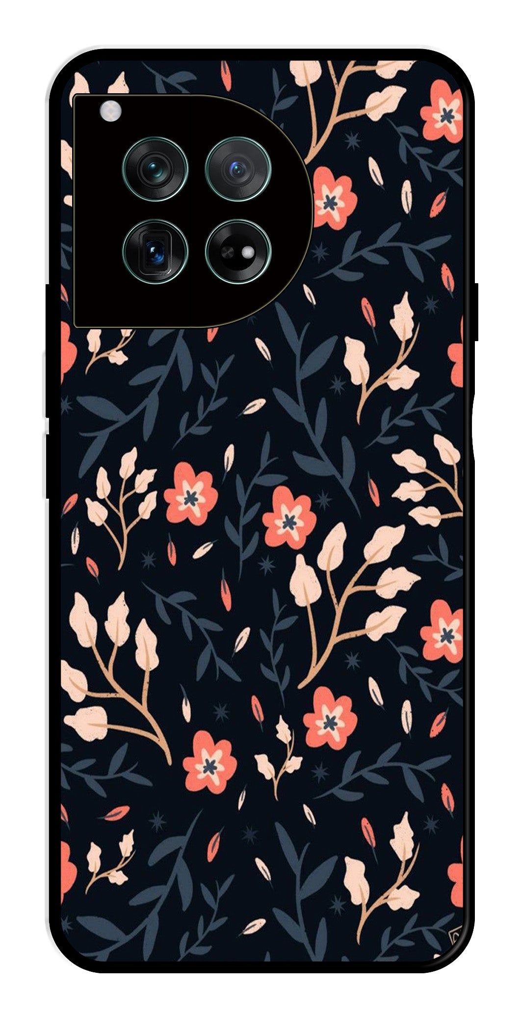 Floral Pattern Metal Mobile Case for OnePlus 12 5G Metal Case Floral Pattern Metal Mobile Case for OnePlus 12 5G Metal Case