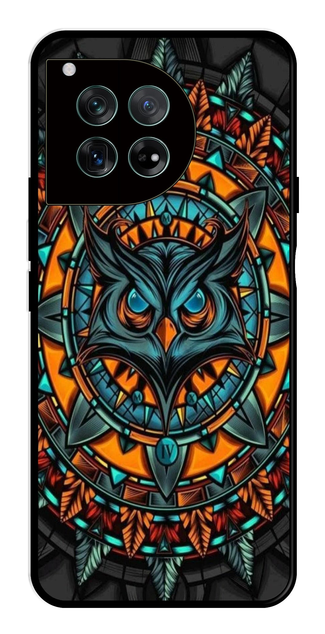 Owl Pattern Metal Mobile Case for OnePlus 12R 5G Metal Case Owl Pattern Metal Mobile Case for OnePlus 12R 5G Metal Case