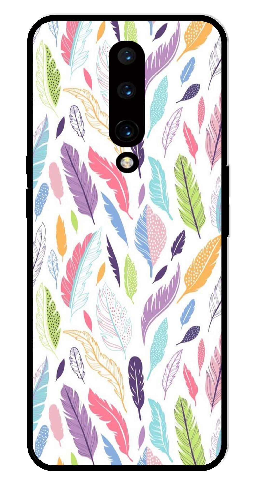 Colorful Feathers Metal Mobile Case for OnePlus 7 Pro Colorful Feathers Metal Mobile Case for OnePlus 7 Pro