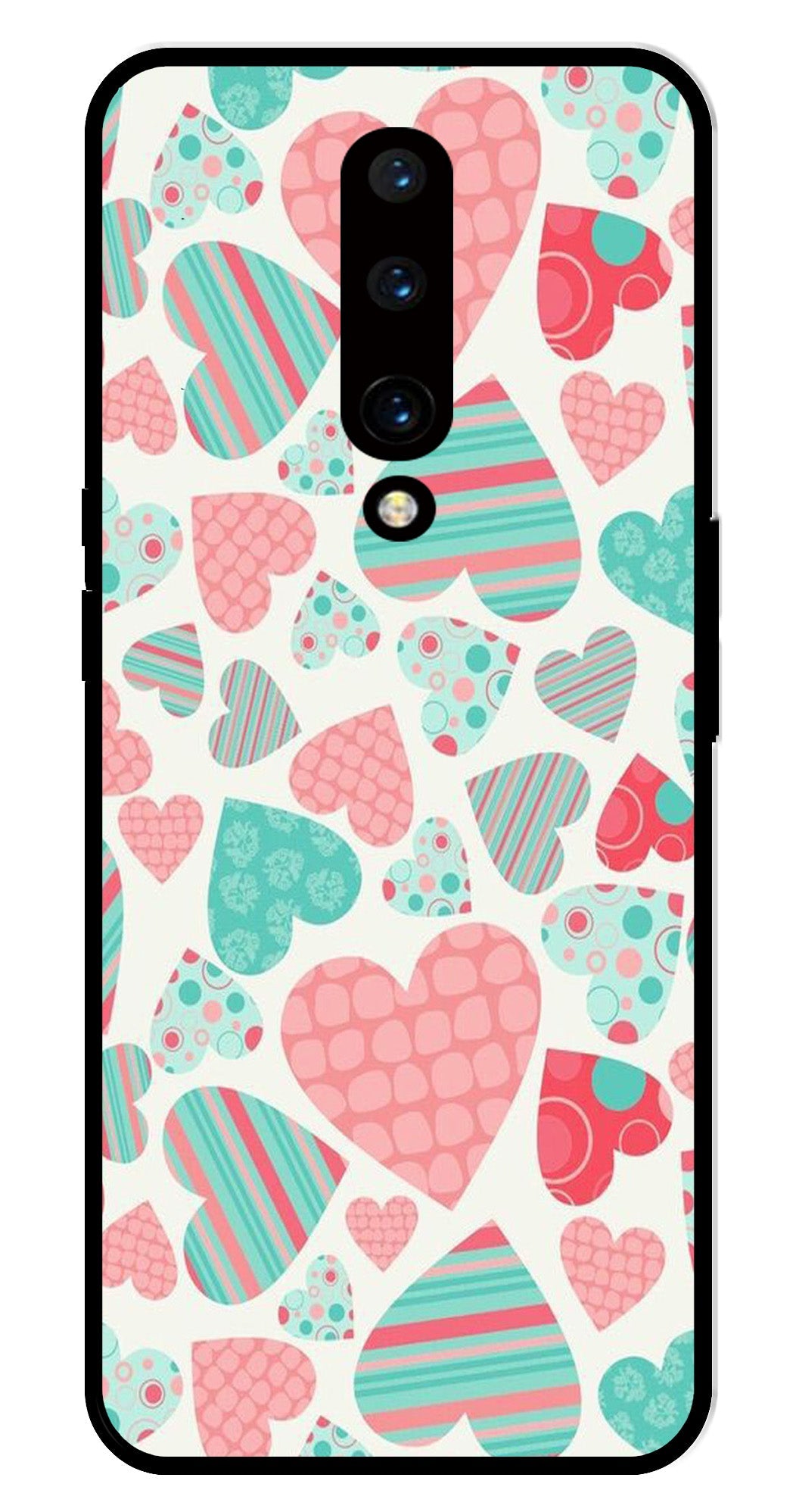Hearts Pattern Metal Mobile Case for OnePlus 7 Pro Hearts Pattern Metal Mobile Case for OnePlus 7 Pro