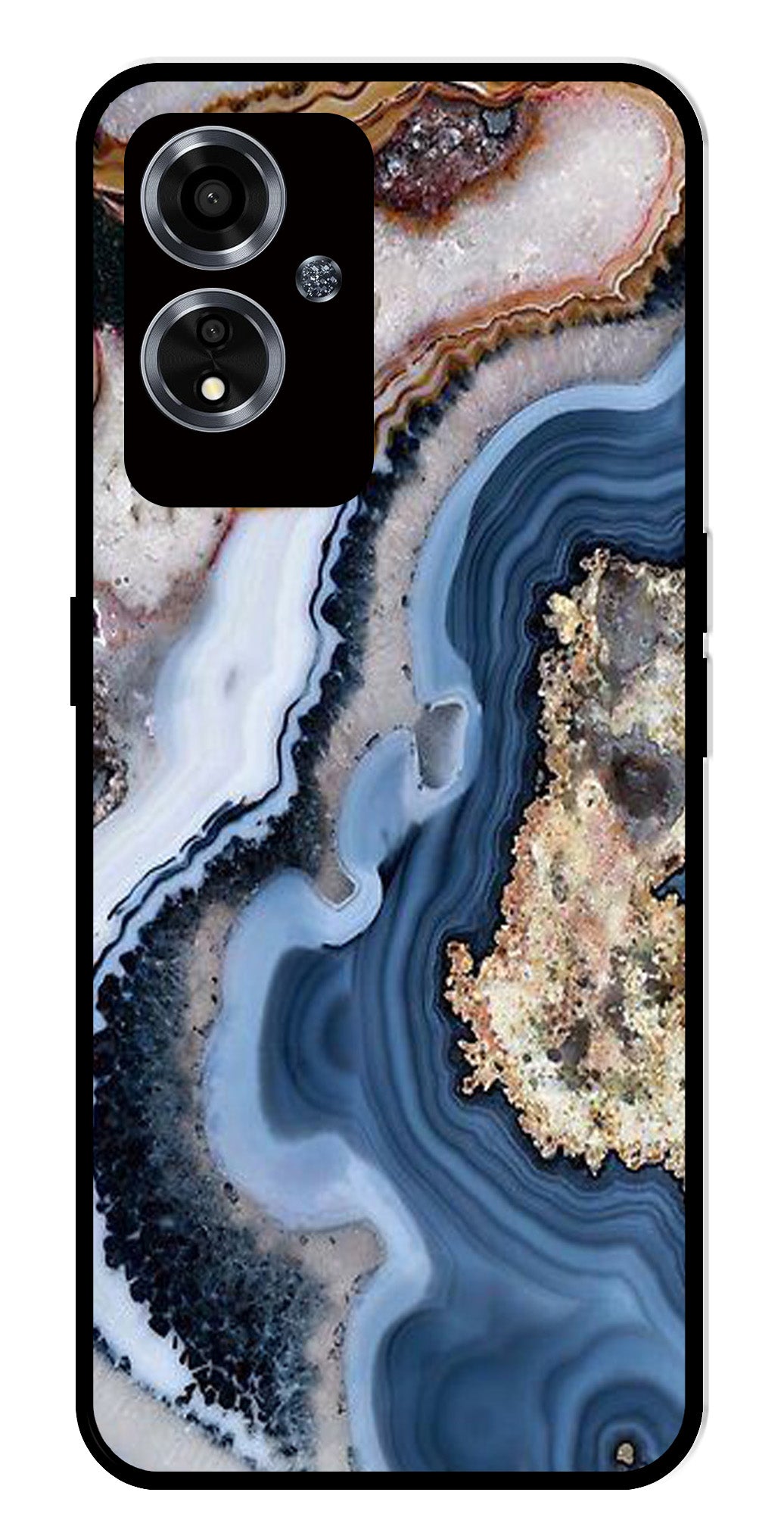 Marble Design Metal Mobile Case for Oppo A59 5G (Design No -53)