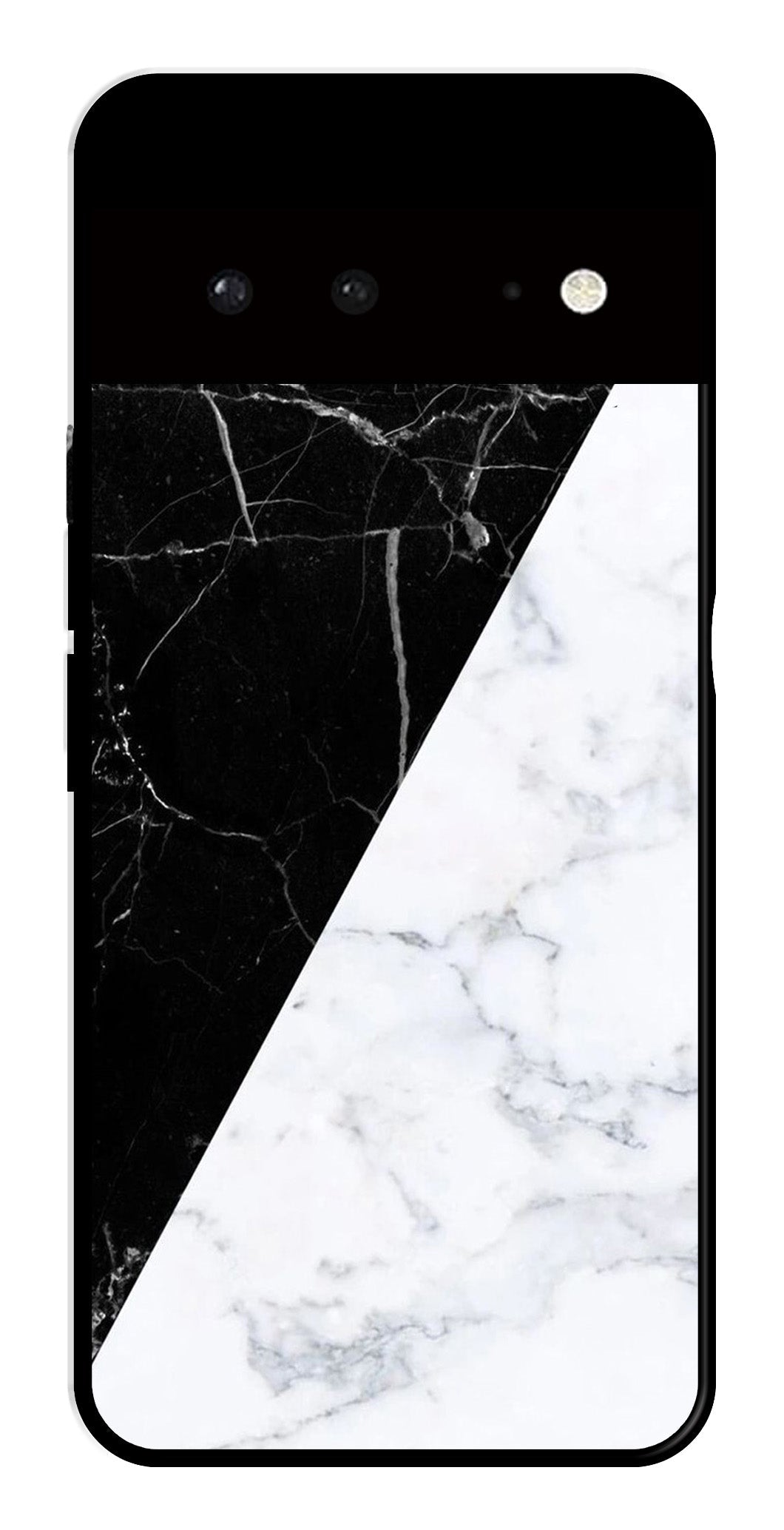 Black White Marble Design Metal Mobile Case for Google Pixel 6 5G Black White Marble Design Metal Mobile Case for Google Pixel 6 5G (Design No -09)