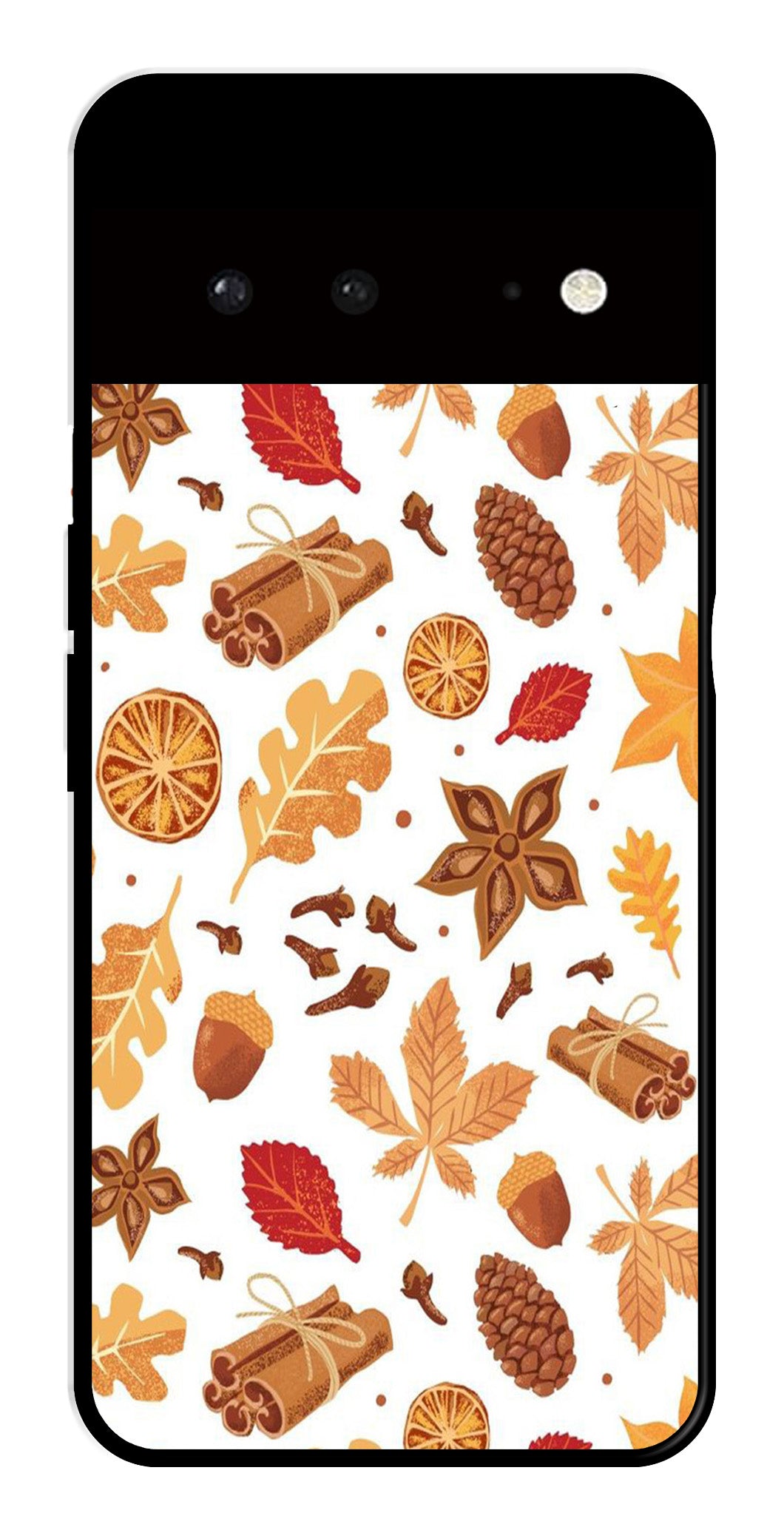 Autumn Leaf Metal Mobile Case for Google Pixel 6 5G Autumn Leaf Metal Mobile Case for Google Pixel 6 5G (Design No -19)