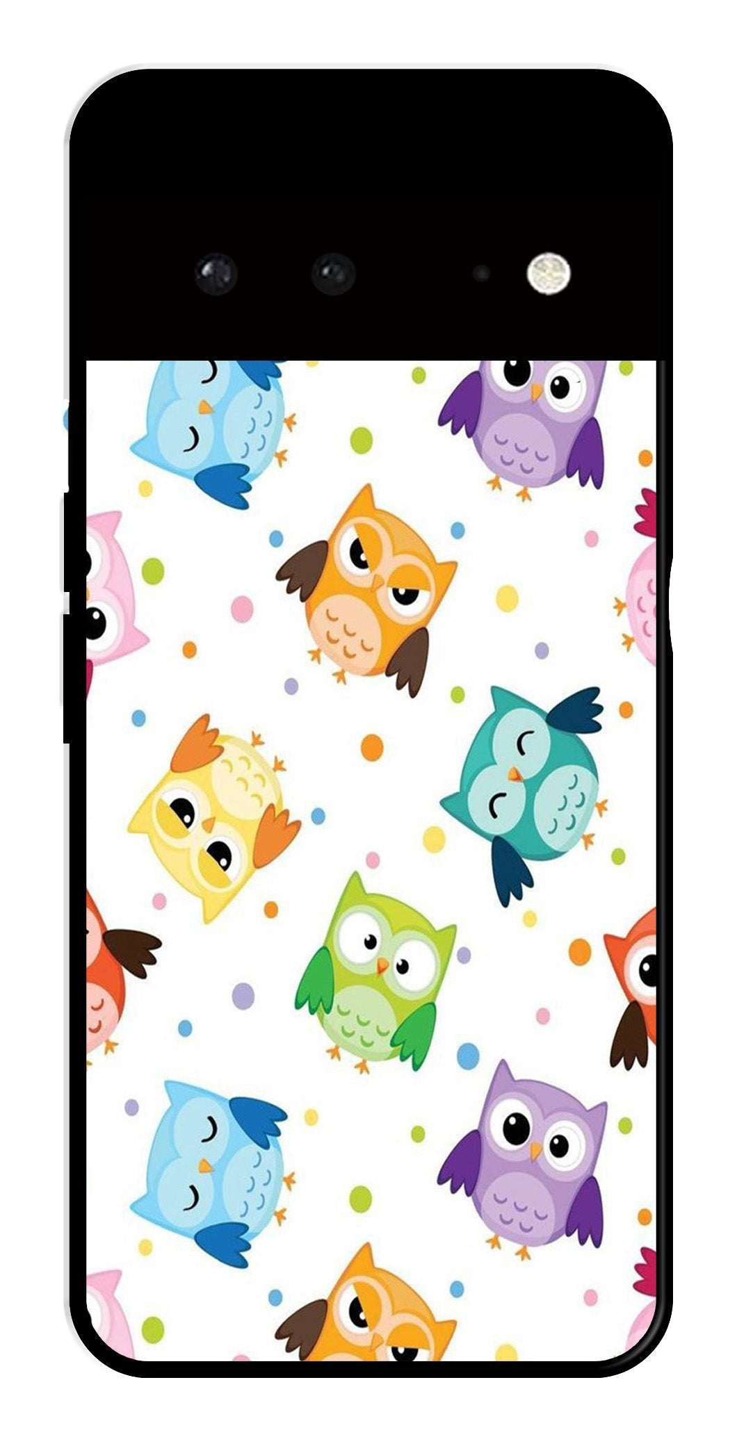 Owls Pattern Metal Mobile Case for Google Pixel 6 5G Owls Pattern Metal Mobile Case for Google Pixel 6 5G (Design No -20)