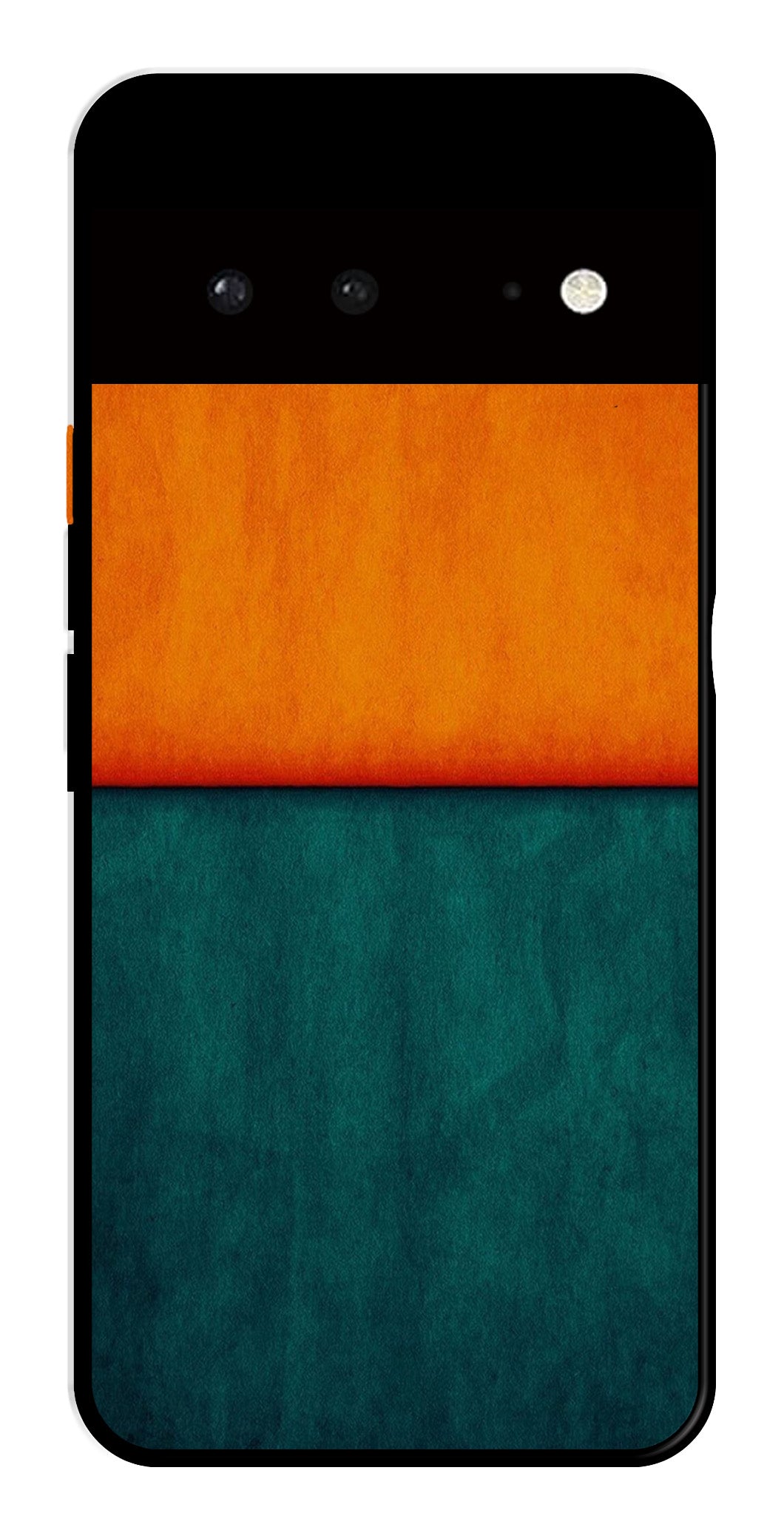 Orange Green Pattern Metal Mobile Case for Google Pixel 6 5G Orange Green Pattern Metal Mobile Case for Google Pixel 6 5G (Design No -45)