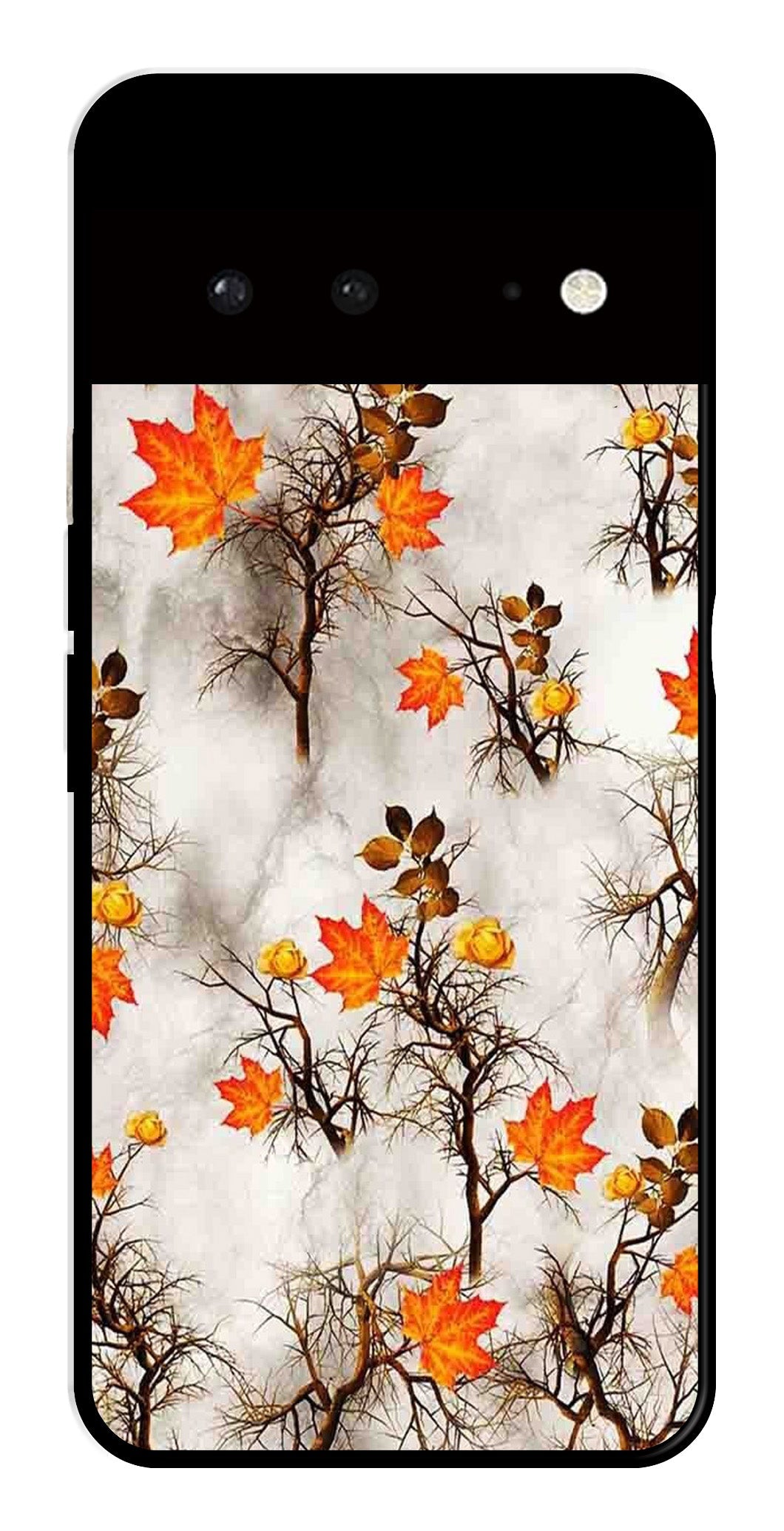 Autumn leaves Metal Mobile Case for Google Pixel 6 5G Autumn leaves Metal Mobile Case for Google Pixel 6 5G (Design No -55)