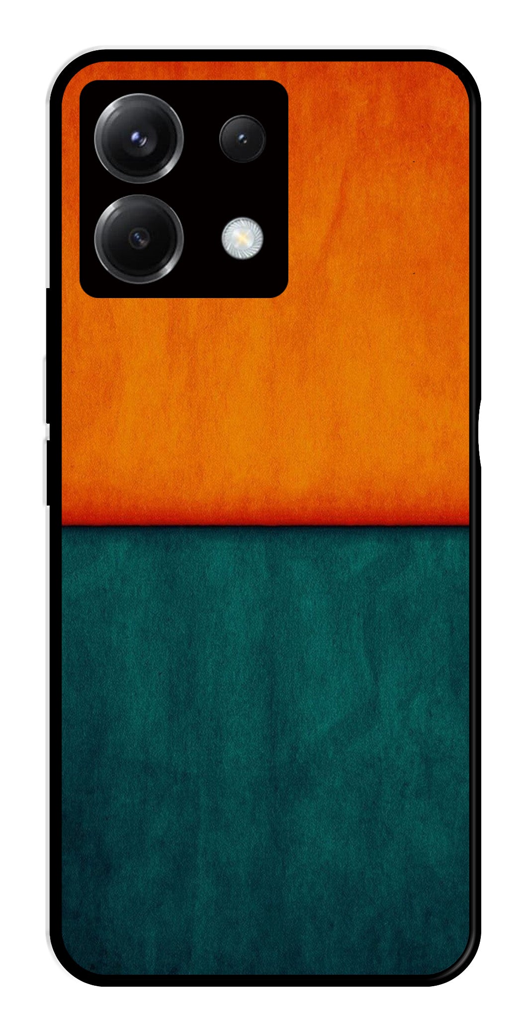 Orange Green Pattern Metal Mobile Case for Poco X6 5G Orange Green Pattern Metal Mobile Case for Poco X6 5G (Design No -45)