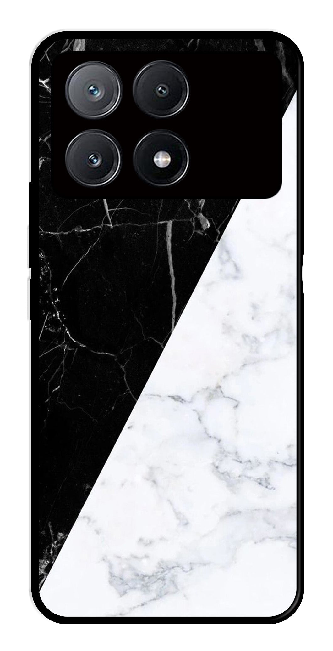 Black White Marble Design Metal Mobile Case for Poco X6 Pro 5G Black White Marble Design Metal Mobile Case for Poco X6 Pro 5G (Design No -09)