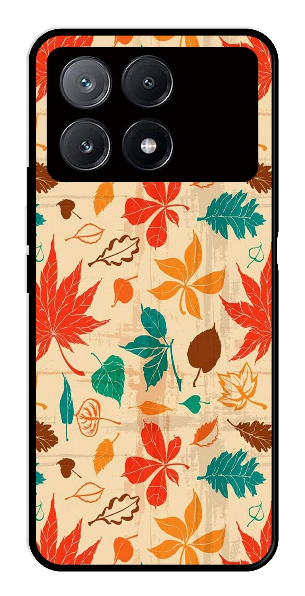 Leafs Design Metal Mobile Case for Poco X6 Pro 5G Leafs Design Metal Mobile Case for Poco X6 Pro 5G (Design No -14)