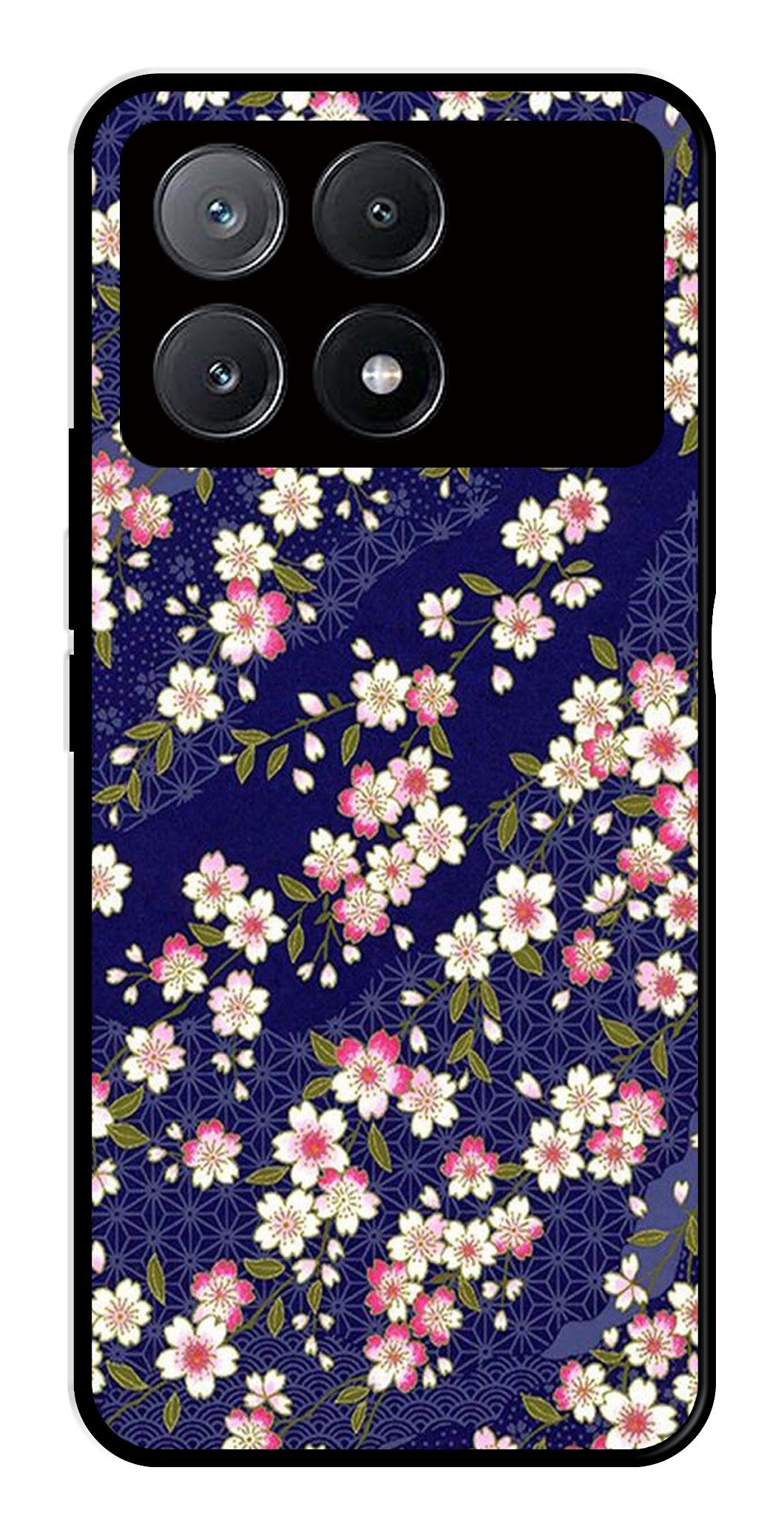 Flower Design Metal Mobile Case for Poco X6 Pro 5G Flower Design Metal Mobile Case for Poco X6 Pro 5G (Design No -25)