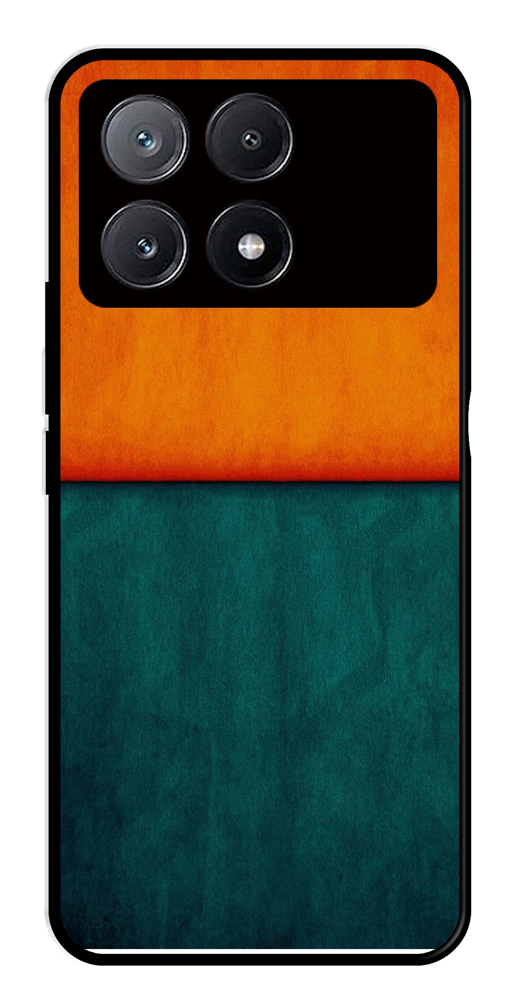 Orange Green Pattern Metal Mobile Case for Poco X6 Pro 5G Orange Green Pattern Metal Mobile Case for Poco X6 Pro 5G (Design No -45)