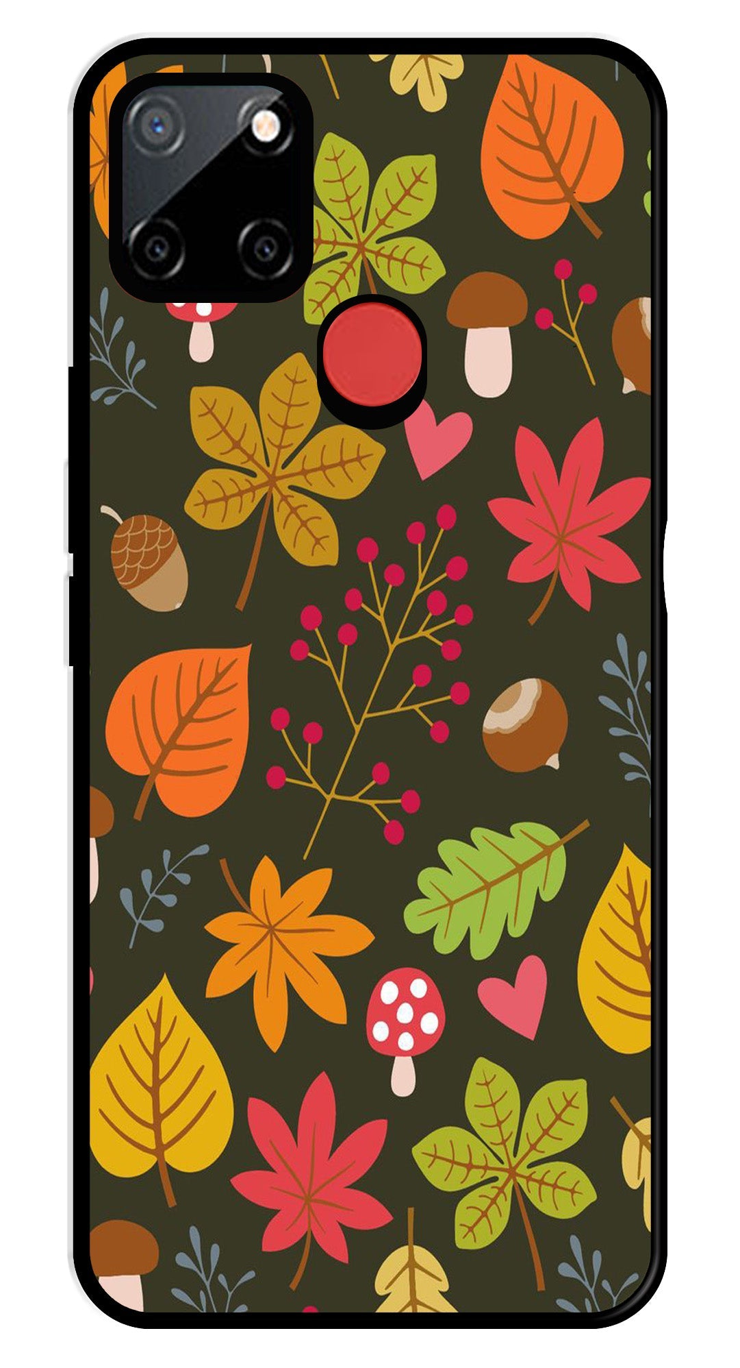 Leaves Design Metal Mobile Case for Realme C67 5G Leaves Design Metal Mobile Case for Realme C67 5G (Design No -51)