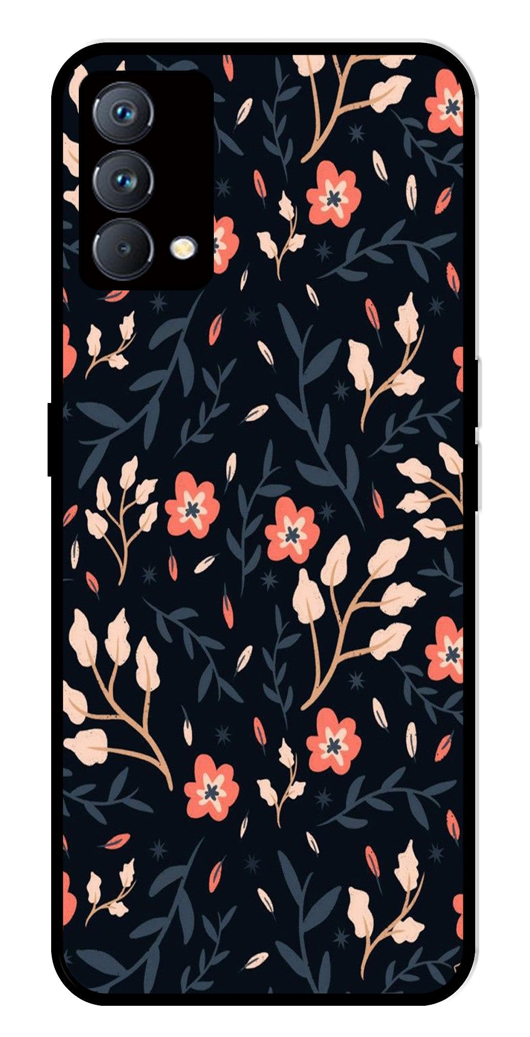 Floral Pattern Metal Mobile Case for Realme GT Master Edition Floral Pattern Metal Mobile Case for Realme GT Master Edition (Design No -10)