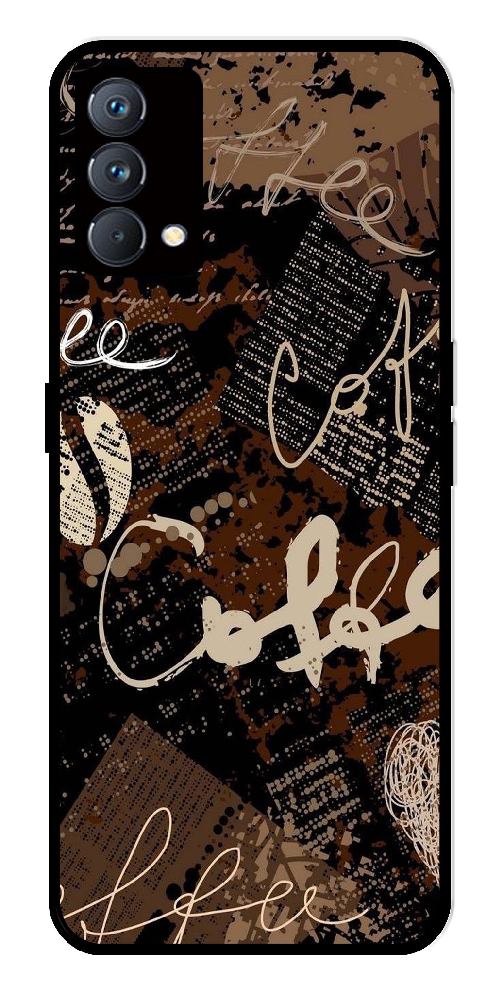 Coffee Pattern Metal Mobile Case for Realme GT Master Edition Coffee Pattern Metal Mobile Case for Realme GT Master Edition (Design No -37)