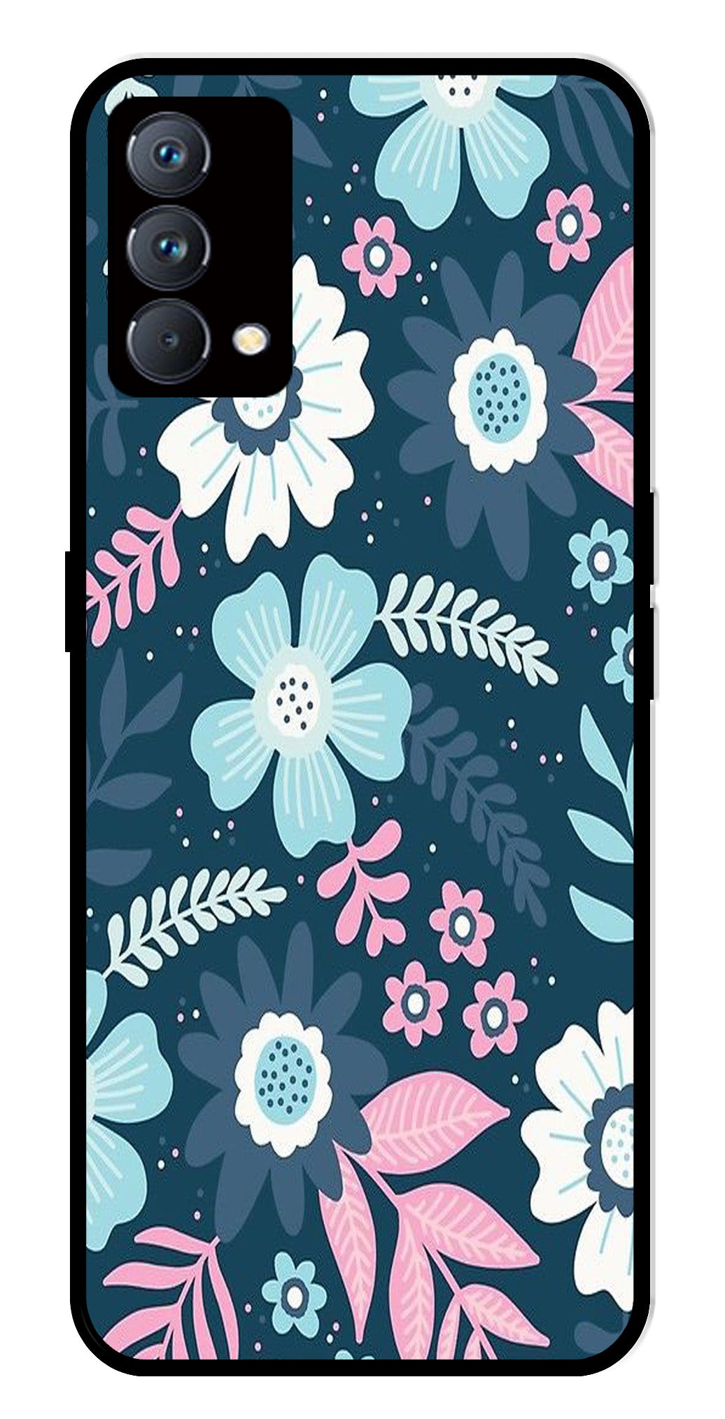 Flower Leaves Design Metal Mobile Case for Realme GT Master Edition Flower Leaves Design Metal Mobile Case for Realme GT Master Edition (Design No -50)
