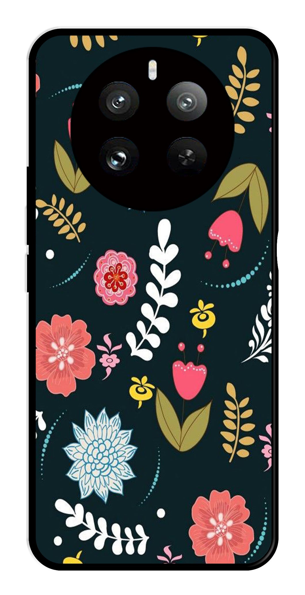 Floral Pattern2 Metal Mobile Case for Realme P1 5G Floral Pattern2 Metal Mobile Case for Realme P1 5G (Design No -12)