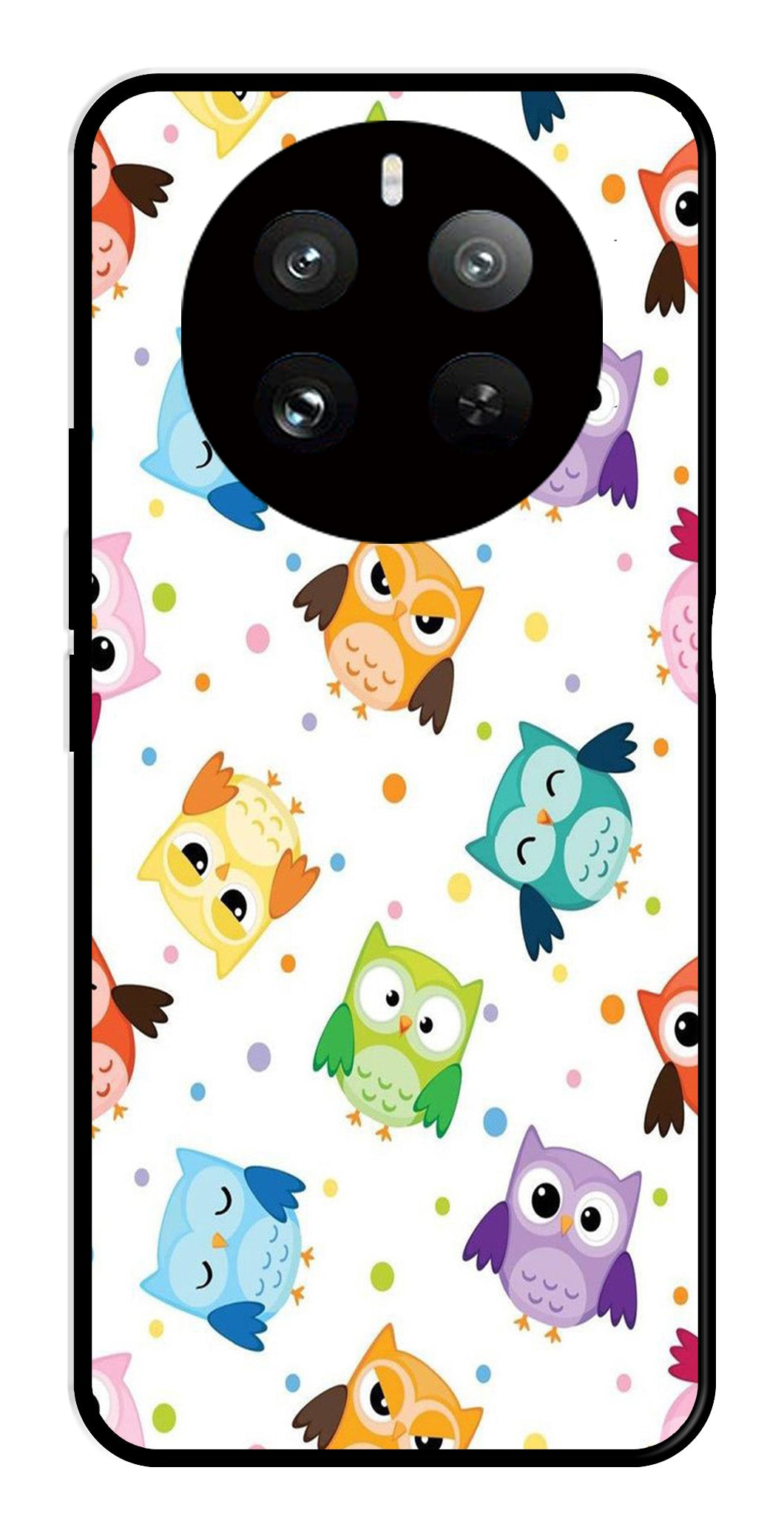 Owls Pattern Metal Mobile Case for Realme 12 Pro Owls Pattern Metal Mobile Case for Realme 12 Pro (Design No -20)