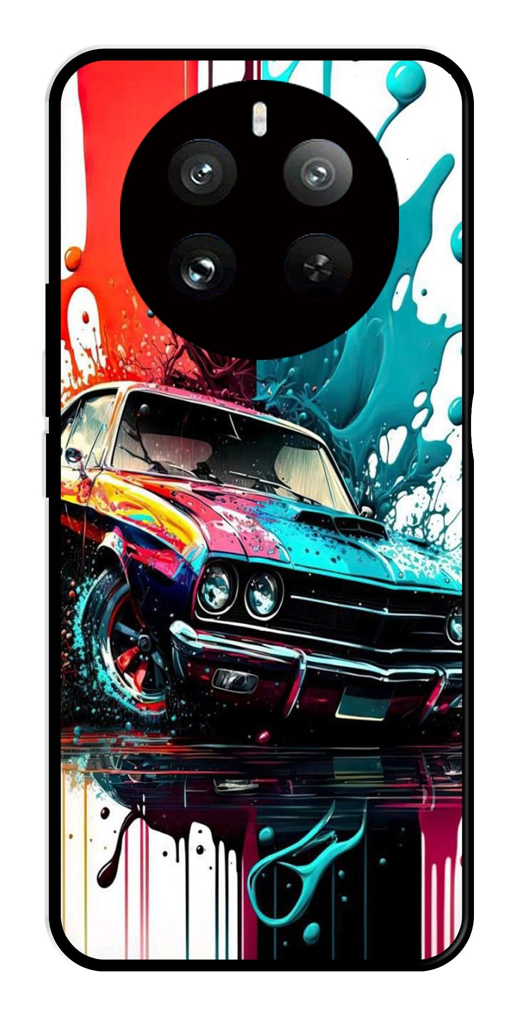 Vintage Car Metal Mobile Case for Realme P1 Pro 5G (Design No -29)