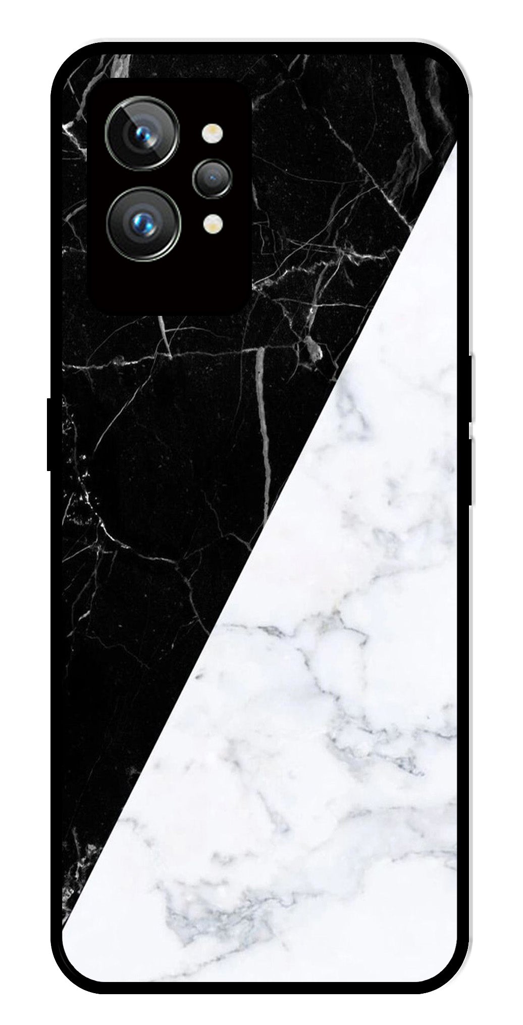 Black White Marble Design Metal Mobile Case for Realme GT 2 Pro Black White Marble Design Metal Mobile Case for Realme GT 2 Pro (Design No -09)