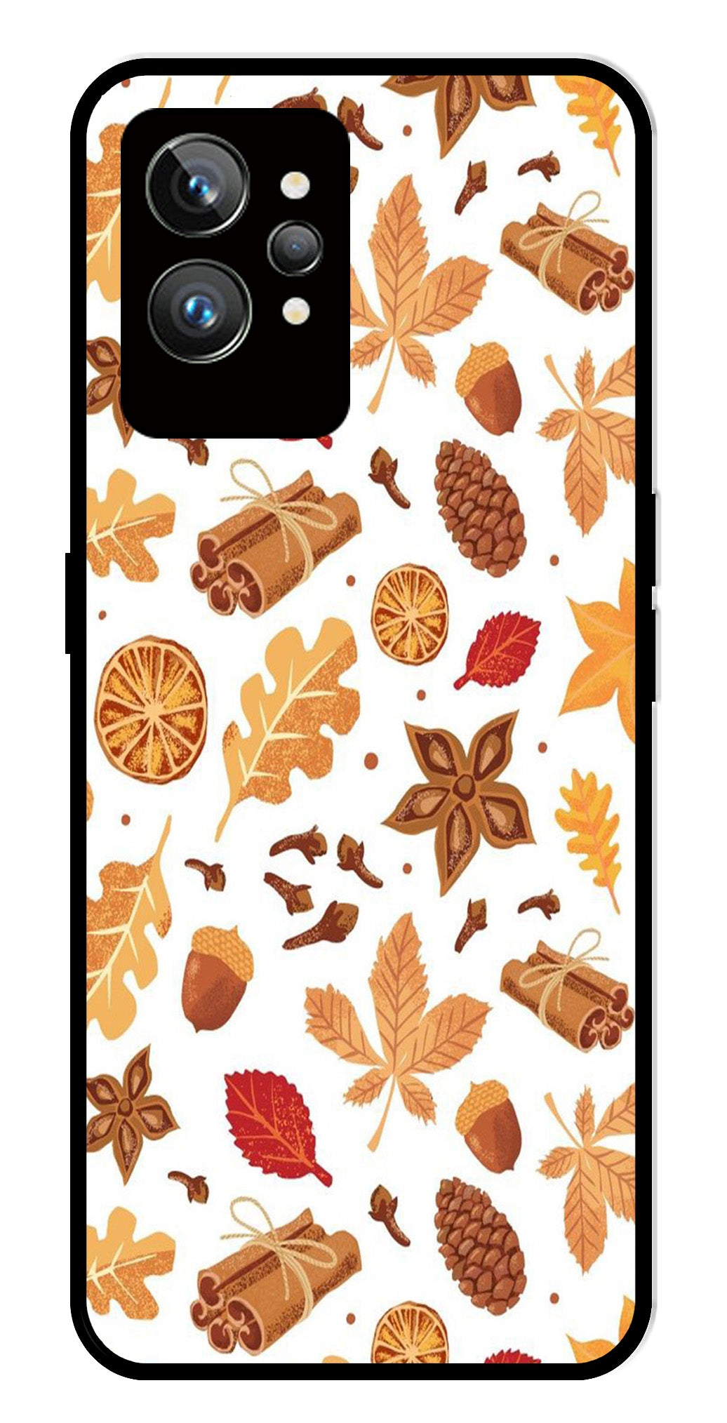 Autumn Leaf Metal Mobile Case for Realme GT 2 Pro Autumn Leaf Metal Mobile Case for Realme GT 2 Pro (Design No -19)