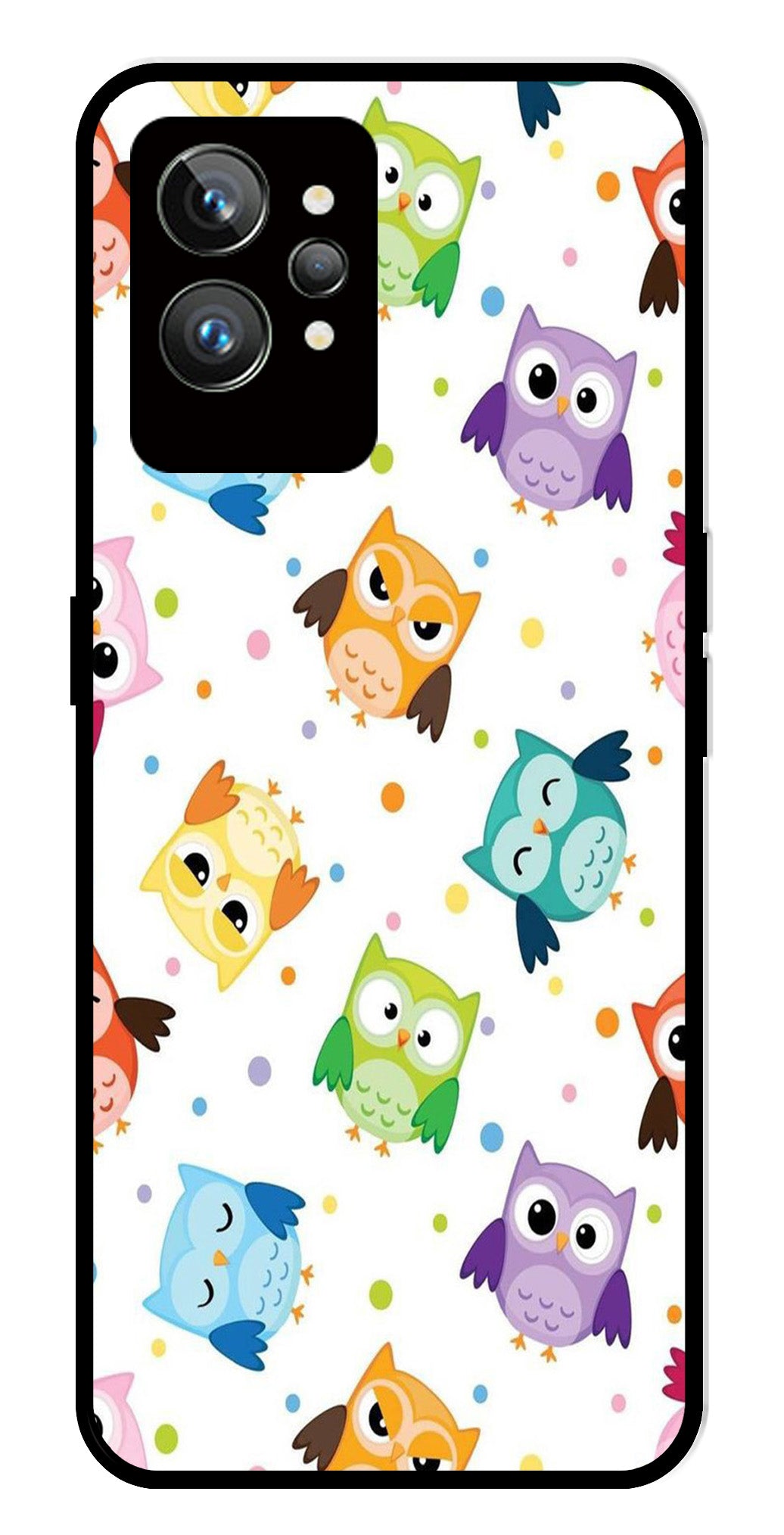 Owls Pattern Metal Mobile Case for Realme GT 2 Pro Owls Pattern Metal Mobile Case for Realme GT 2 Pro (Design No -20)
