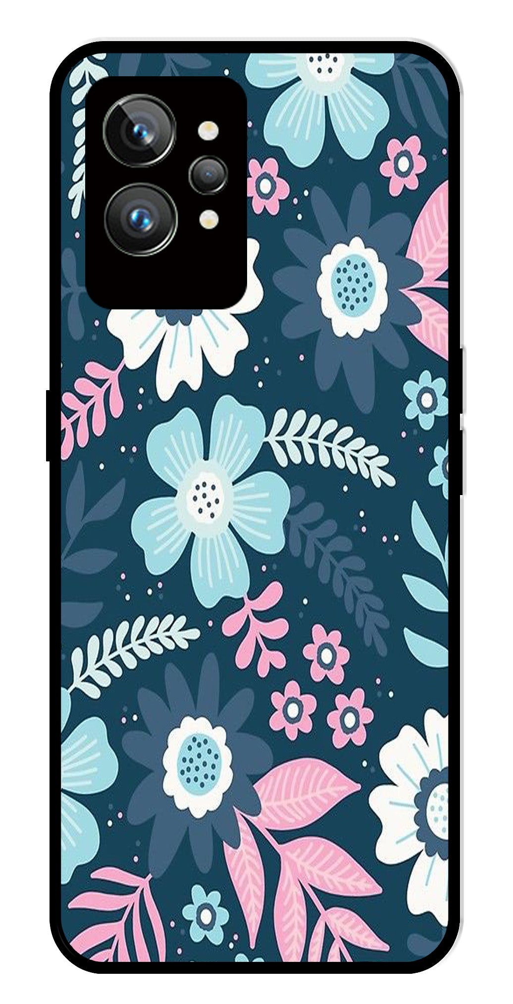 Flower Leaves Design Metal Mobile Case for Realme GT 2 Pro (Design No -50)