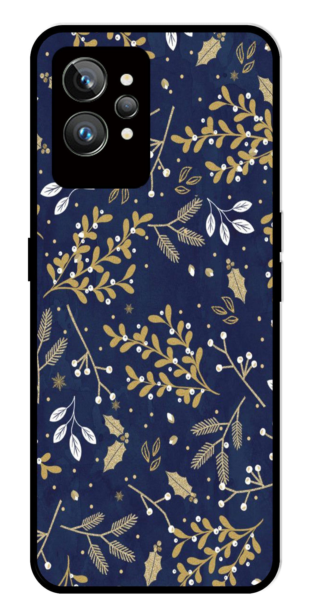 Floral Pattern Metal Mobile Case for Realme GT 2 Pro Floral Pattern Metal Mobile Case for Realme GT 2 Pro (Design No -52)