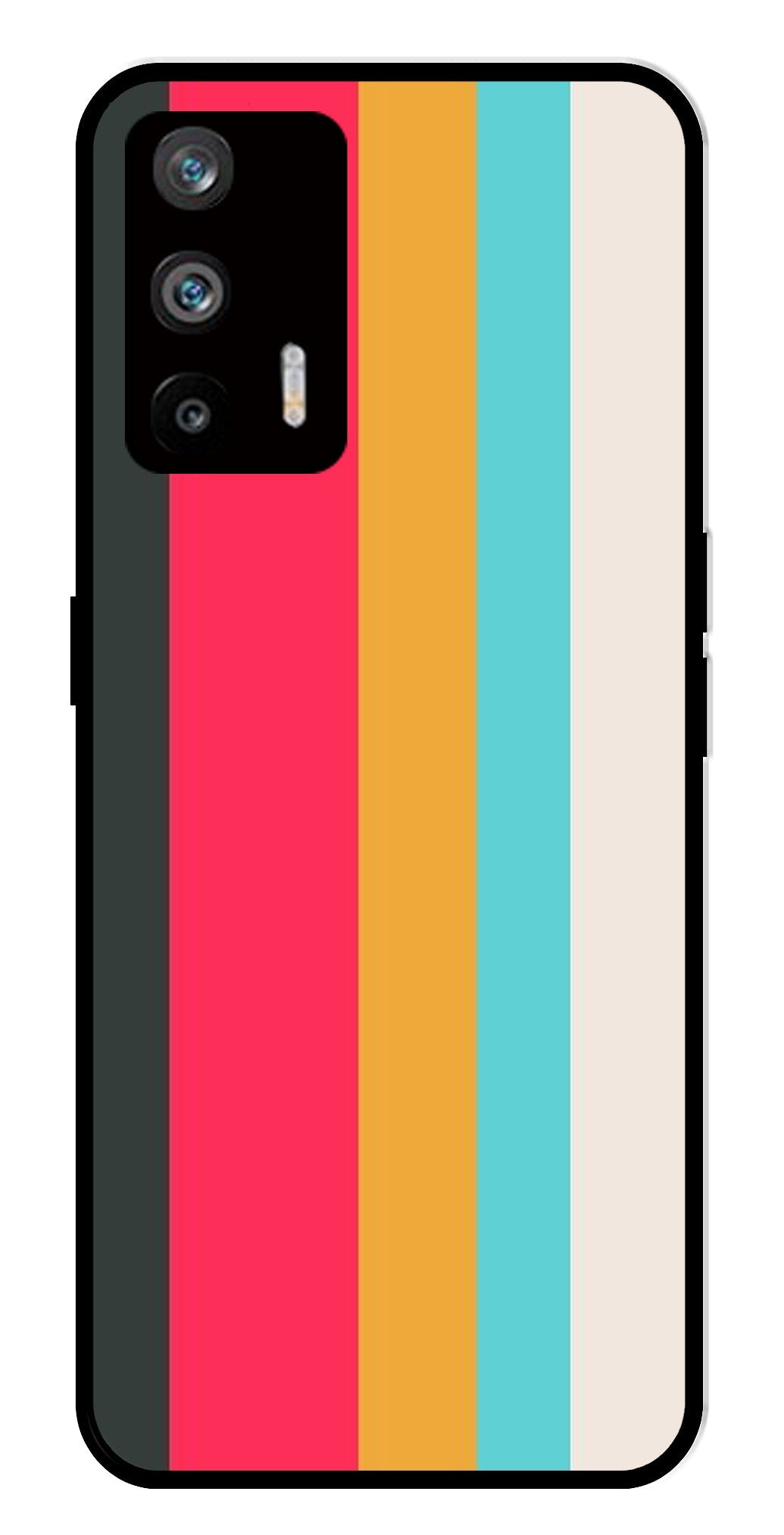 Muted Rainbow Metal Mobile Case for Realme Q3 Pro Muted Rainbow Metal Mobile Case for Realme Q3 Pro (Design No -31)