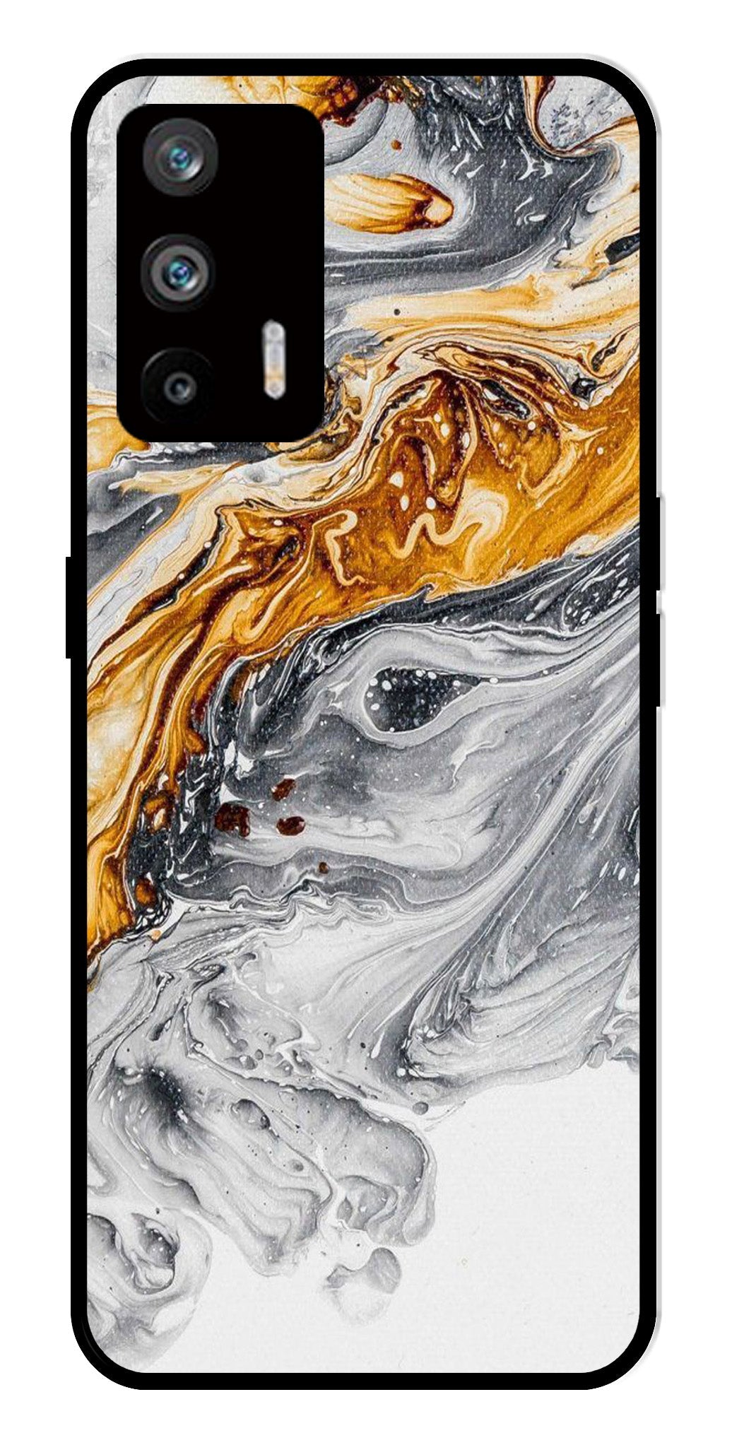 Marble Pattern Metal Mobile Case for Realme Q3 Pro Marble Pattern Metal Mobile Case for Realme Q3 Pro (Design No -36)