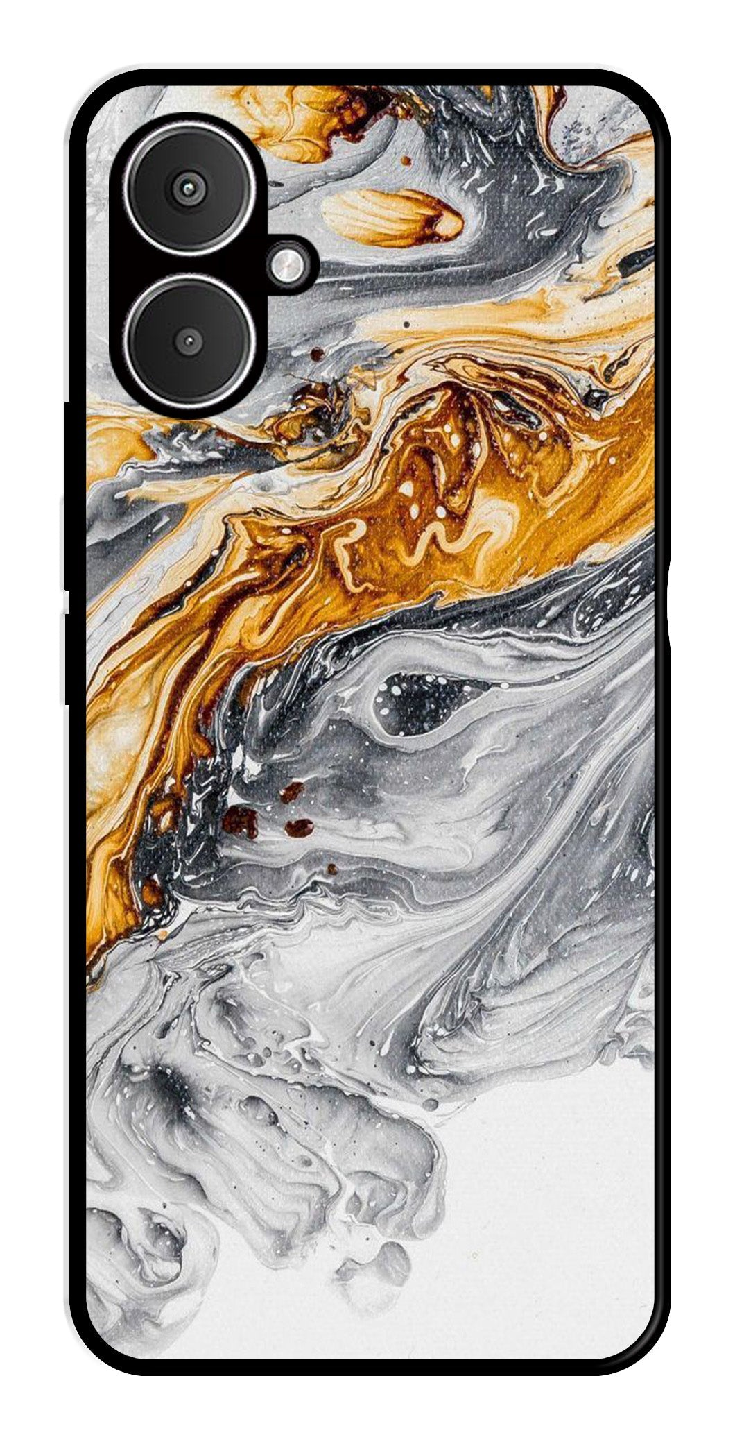 Marble Pattern Metal Mobile Case for Redmi 13C 5G Marble Pattern Metal Mobile Case for Redmi 13C 5G (Design No -36)