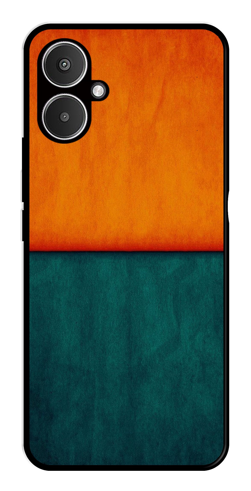 Orange Green Pattern Metal Mobile Case for Redmi 13C 5G Orange Green Pattern Metal Mobile Case for Redmi 13C 5G (Design No -45)