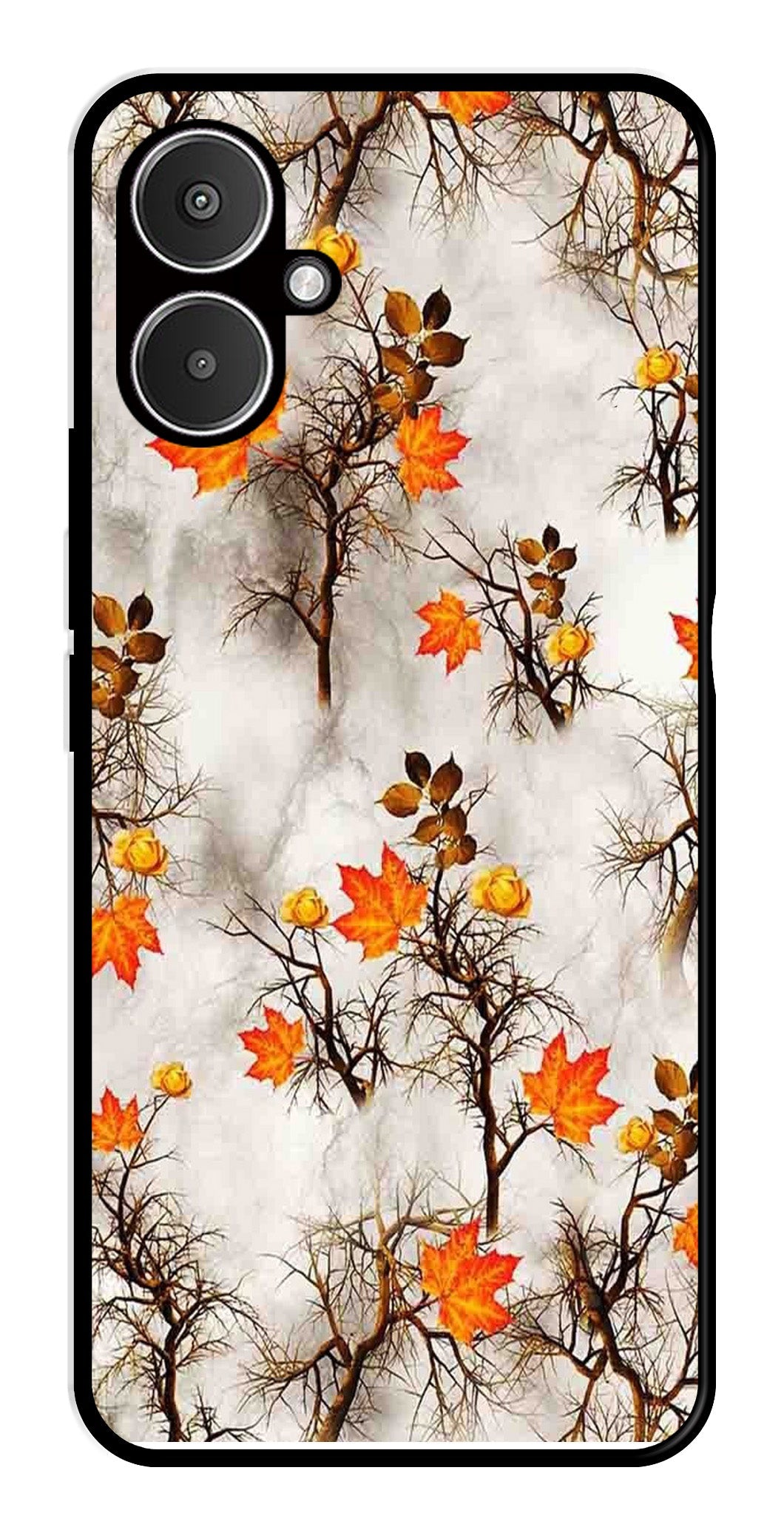 Autumn leaves Metal Mobile Case for Redmi 13C 5G Autumn leaves Metal Mobile Case for Redmi 13C 5G (Design No -55)